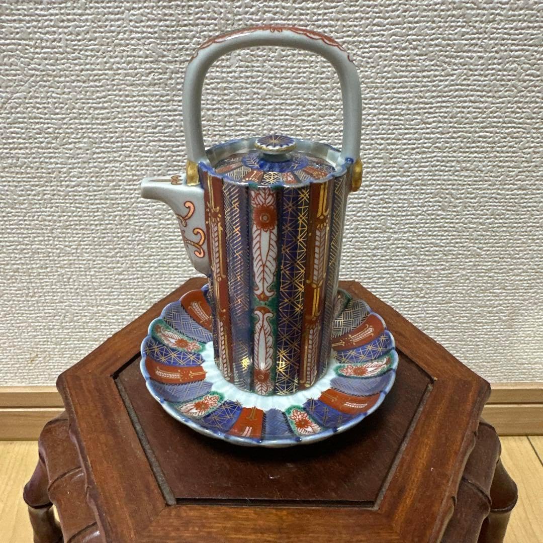 有田焼 林九郎窯 染錦 お醤油差し 受皿付 有田焼 林九郎窯 染錦 お醤油差し 受皿付 醤油差し 有田焼 錦万