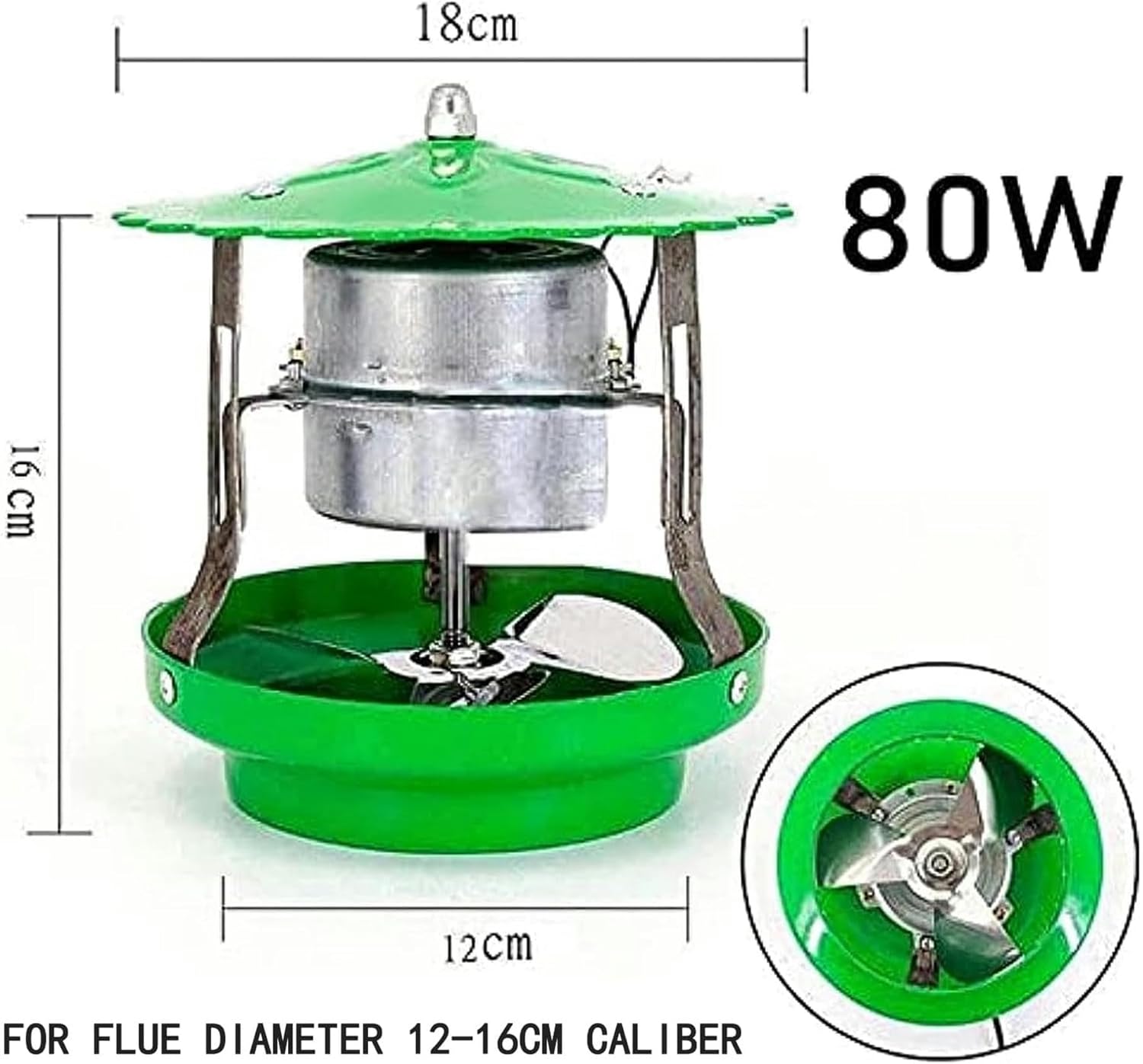 Induced Draft Fan for Chimney, Household Roof Chimney Exhaust Smoke Machine, Blower Fan for Stove Heating Extractor 80W/120W