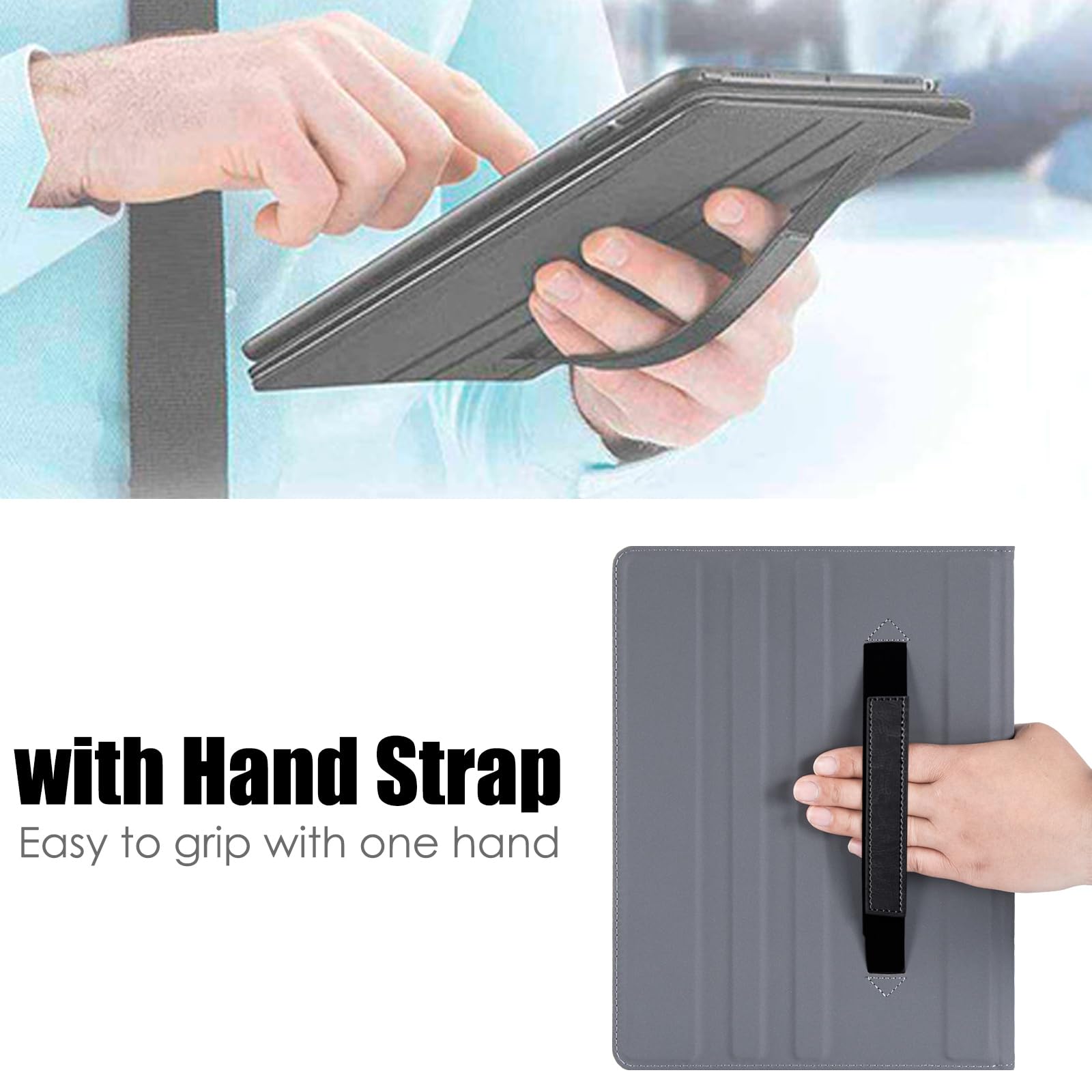 Schutzhülle für Wacom Movinkpad 11 Tablet, mit Stifthalter und Tasche/Handschlaufe, mehrere Betrachtungswinkel, PU-Leder, Schutzhülle für Wacom Movinkpad 11, Schwarz