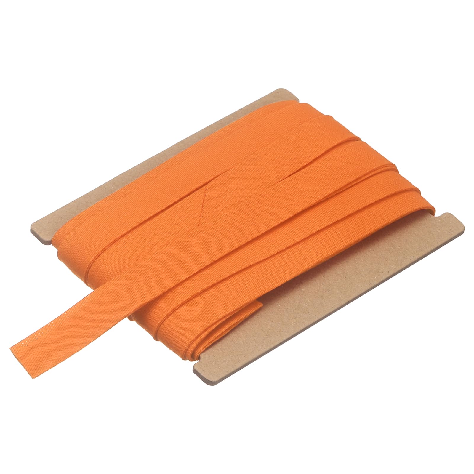 sourcing map 5/8 Inch Double Fold Bias Tape, Polyester Continuous Bulk Bias Tape for Sewing, Seaming Quilting Hemming Binding Crafts (Orange 6 Yards)