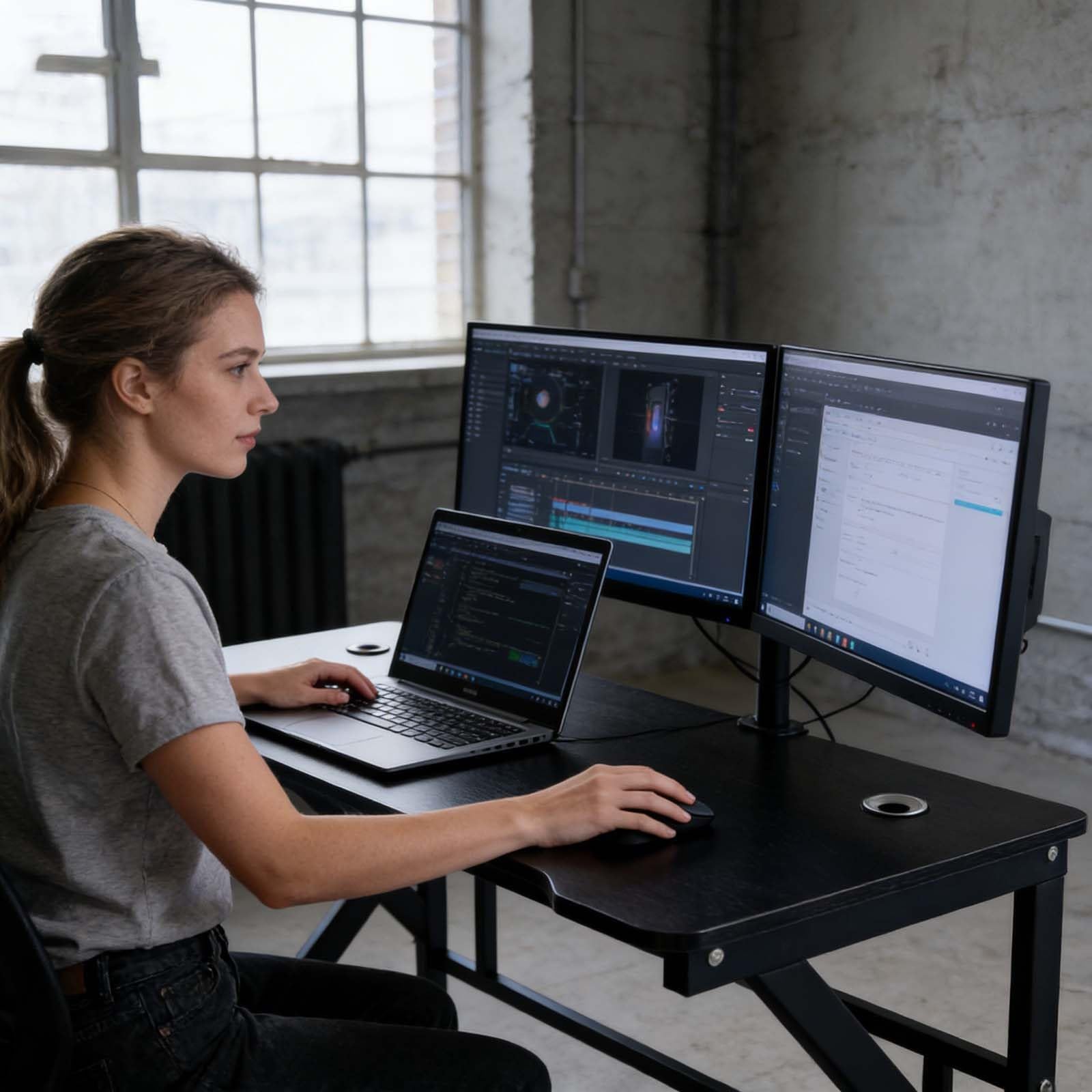 Kompakter Gaming-Schreibtisch for PC und kleine Räume, schwarzer Computertisch mit MDF-Platte | Günstiger Bürotisch, Arbeitstisch, Gaming-Workstation(39.37 * 23.62 * 29.13in)