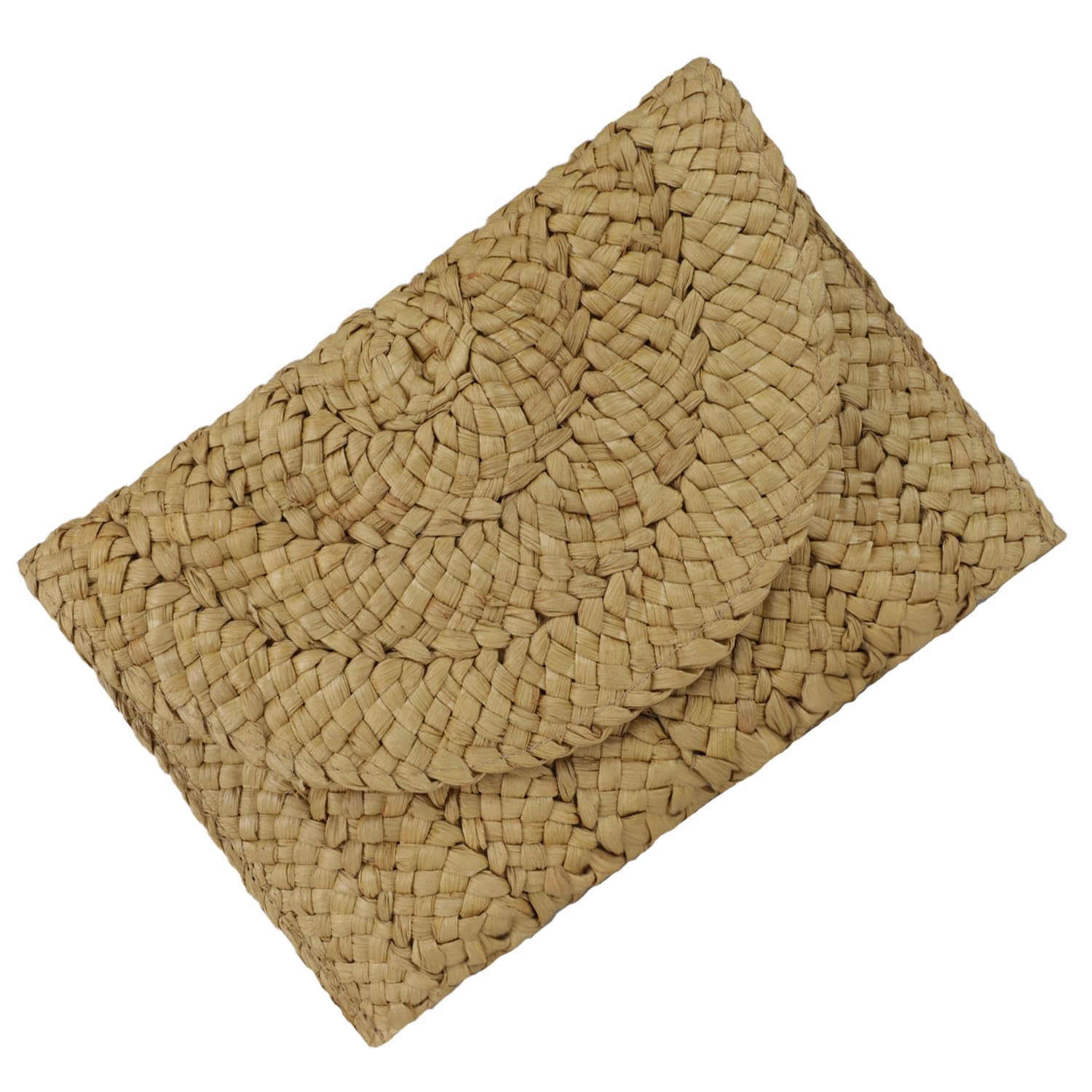 ASJFASHION Straw Clutch Bag for Women Envelope Woven Clutch Handbag Summer Beach Purse (Brown)