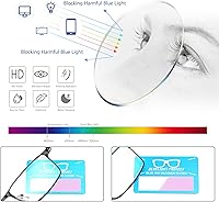 Vista 4 de NaNaKo 3 Pack Reading Glasses for Men, Lightweight Blue Light Blocking Metal Frame Mens Readers