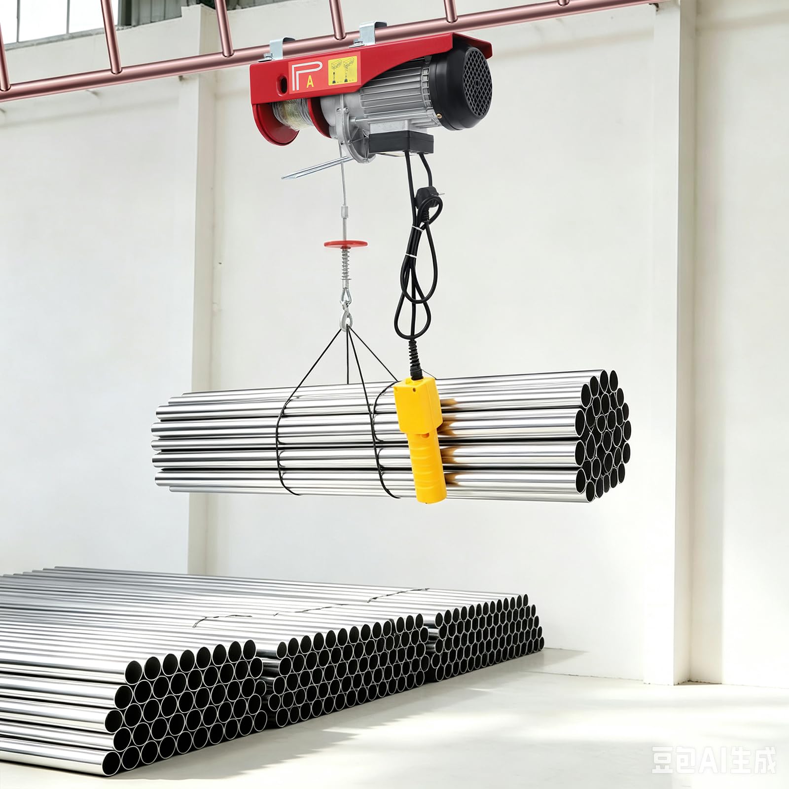 Elektrische Seilwinde, 1300W 800KG Elektrischer Kettenzug Motorwinde