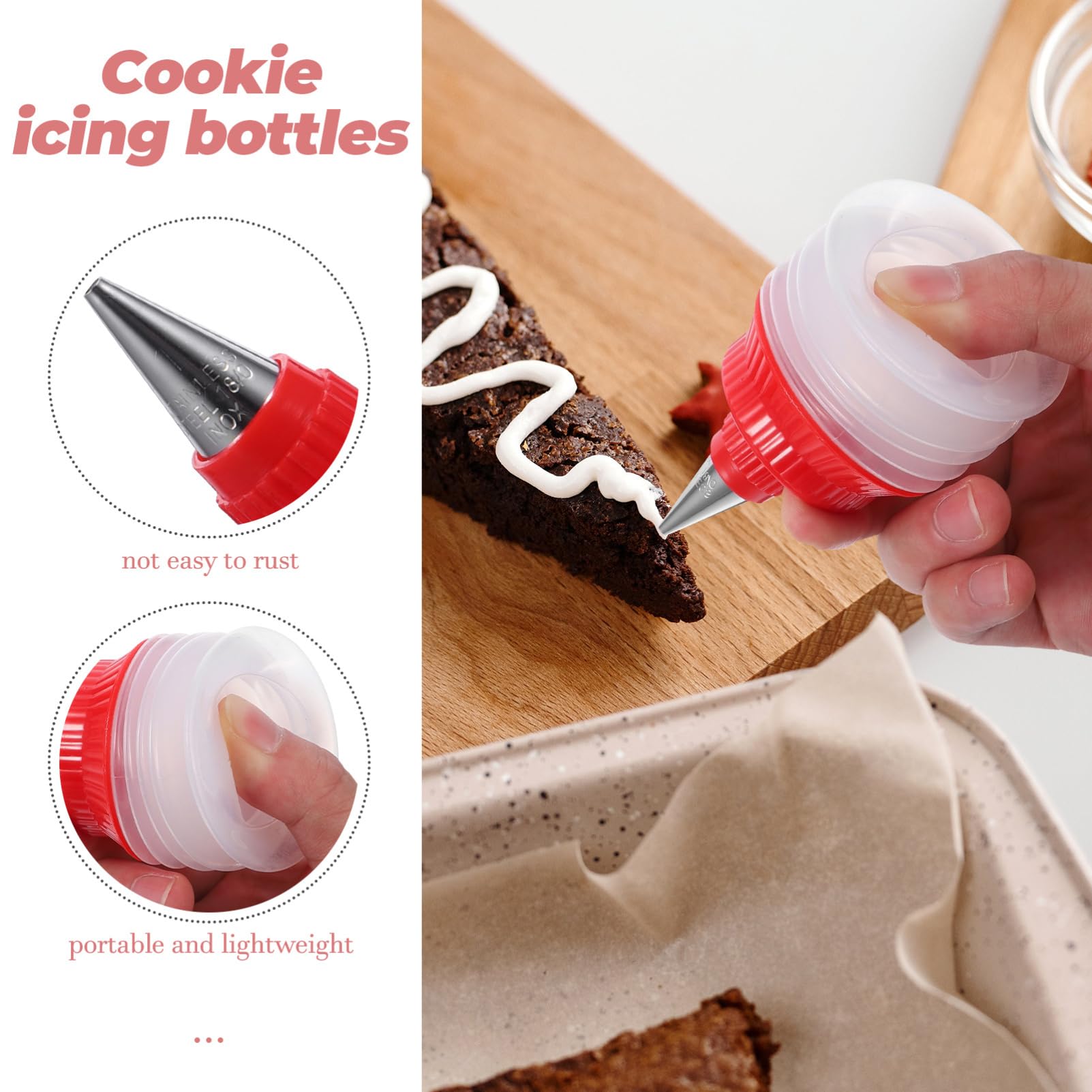 Alipis 2 Bouteilles de Glaçage en PP pour Décoration Précise de Biscuits et Pâtisseries, Accessoires Portables pour Fournitures de Pâtisserie, Lot de 2 Pièces Couleur Aléatoire