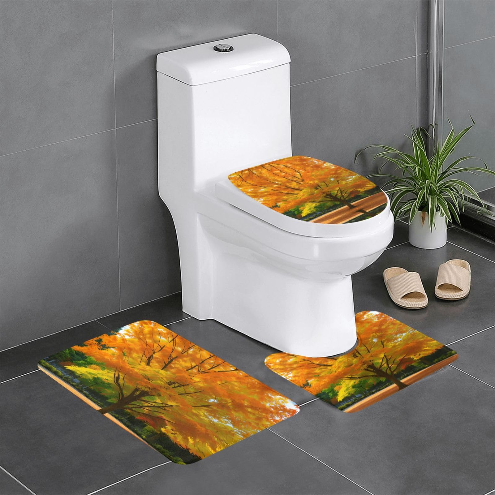 Tapis de salle de bain antidérapants haute sécurité lot de 3 absorbants feuilles