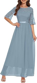 Women's Formal Dress 2024 Wedding Guest Dress Bell Sleeve Bridesmaid Dress Maxi Evening Dress - Buy now