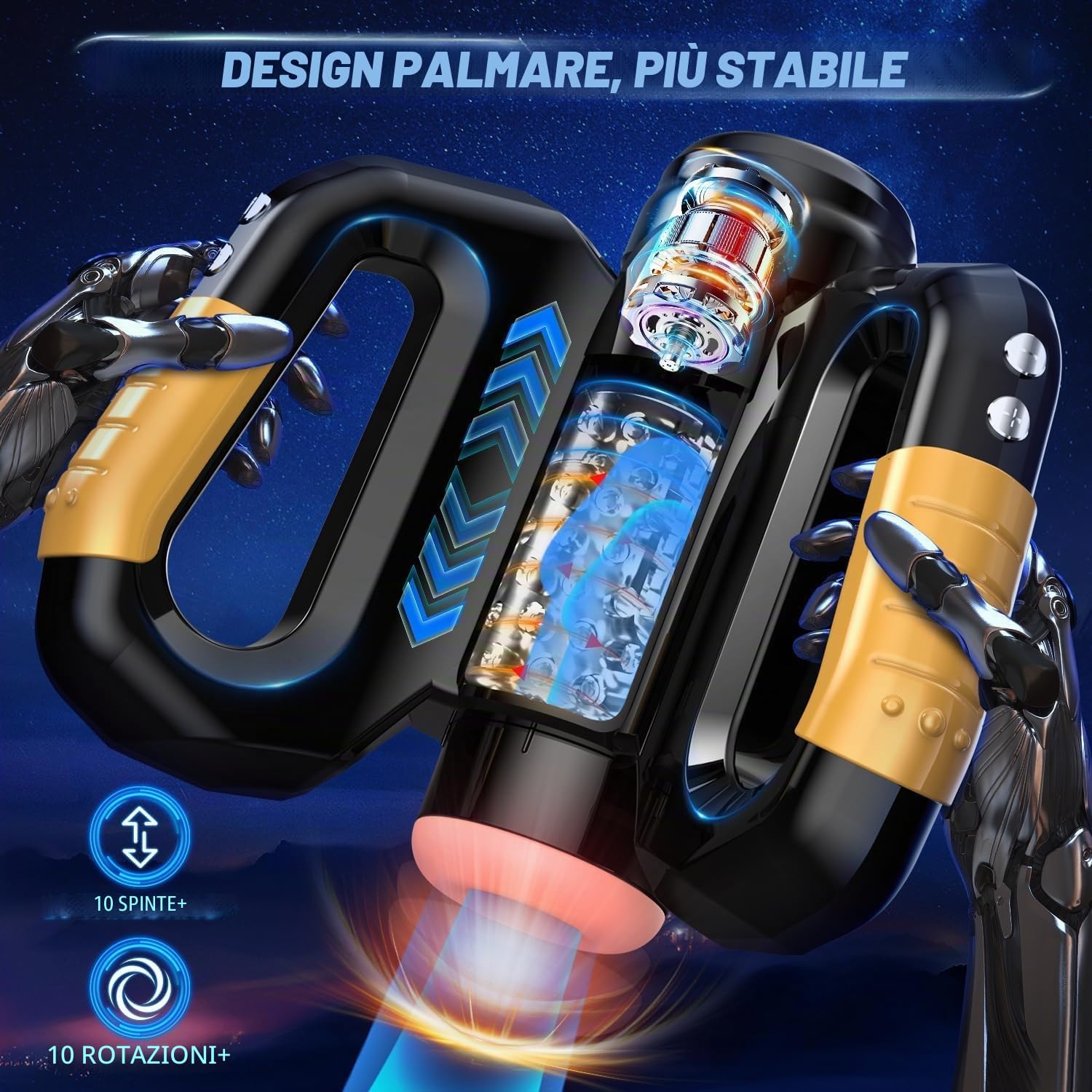 Masturbatore Masturbatore Maschio, Giocattolo Del Sesso, Macchina Del Pompino Da Uomo, 10 Modalità Di Spinta E 10 Modalità Di Rotazione, Con E Supporto Tascabile, Masterburbater Automatico Per