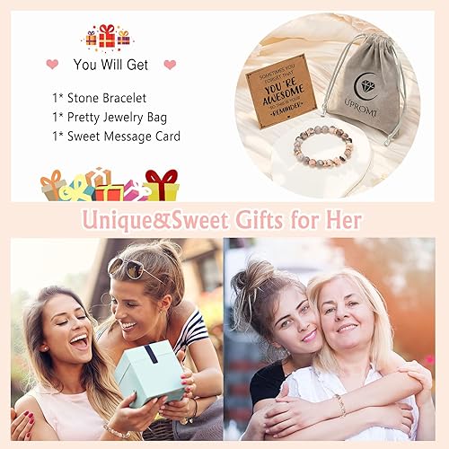 Vista 6 de UPROMI Pulsera para mujereshombres, regalos de cumpleaños para adolescentes, niñas, mujeres y ella