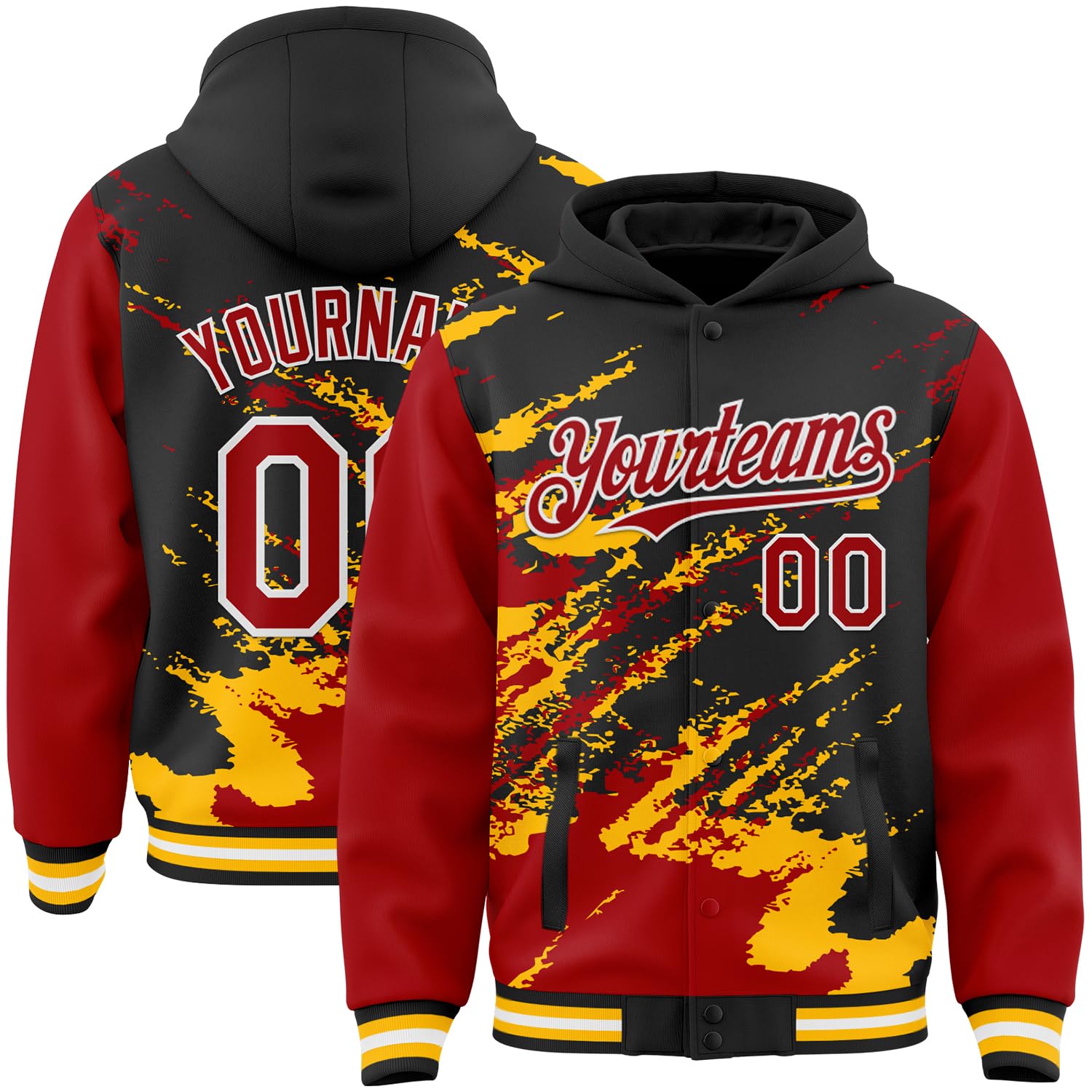 Custom Baseball Team Hooded Jacket Personalized Novelty Varsity Jackets Bomber Jerseys for Men Women Boys Girls