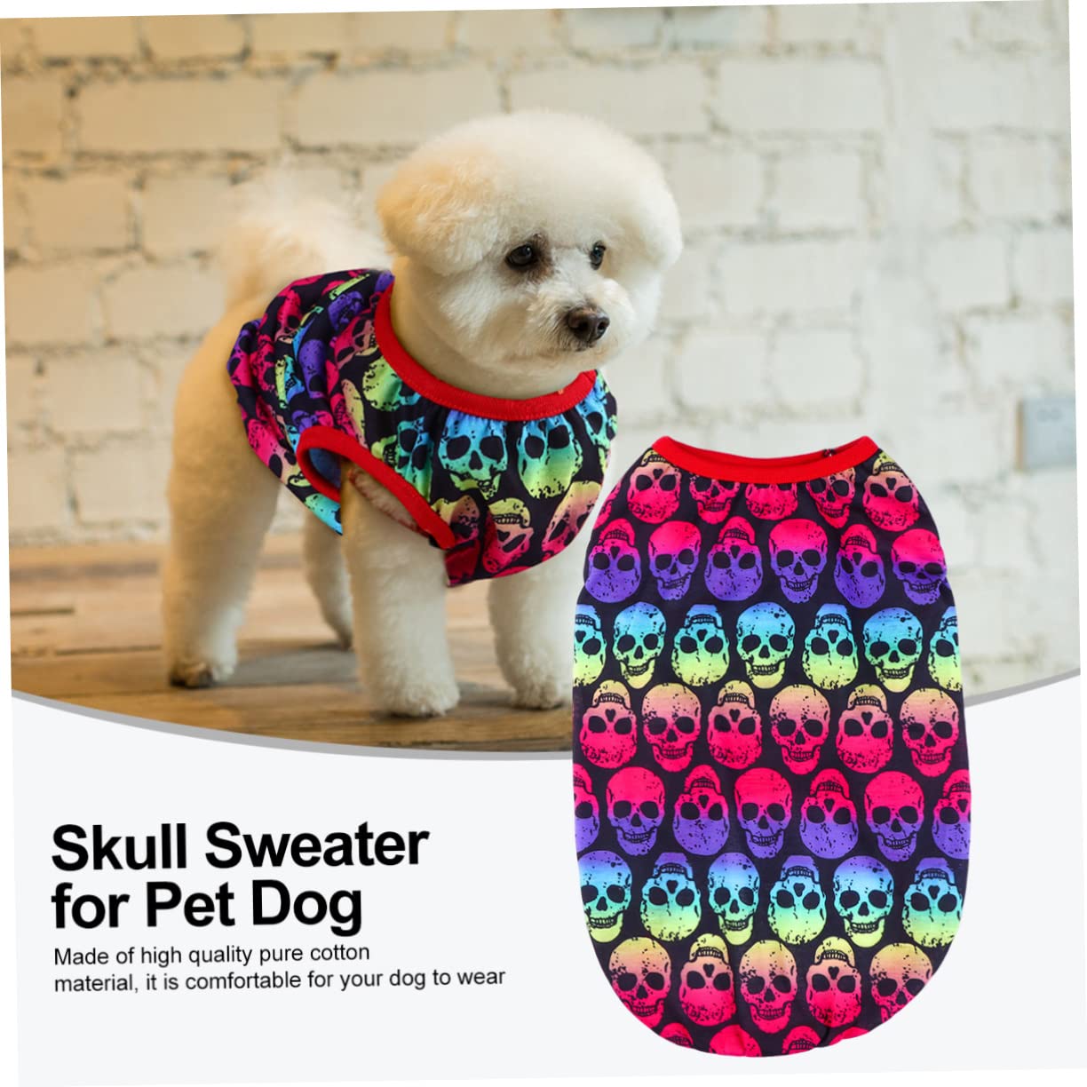 Hundepullover Mit Totenkopf-Print - Warmer Kapuzenpulli Für Kleine Hunde