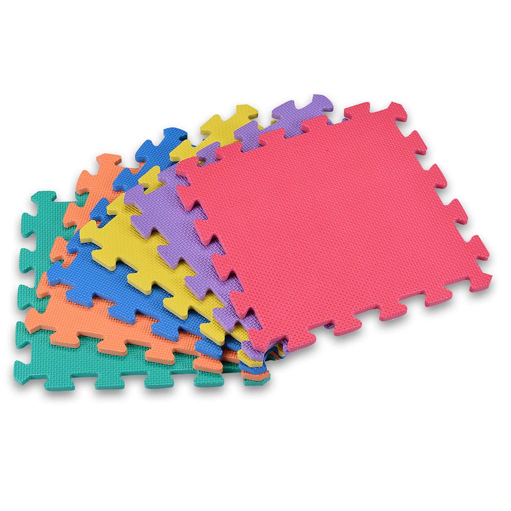 TLCmat Soft Foam Play Mat - 144pcs Soft Puzzle Jigsaw Mat - EN71 Safety Approved Non-Toxic - 30cm x 30cm - 144sq Feet Coverage