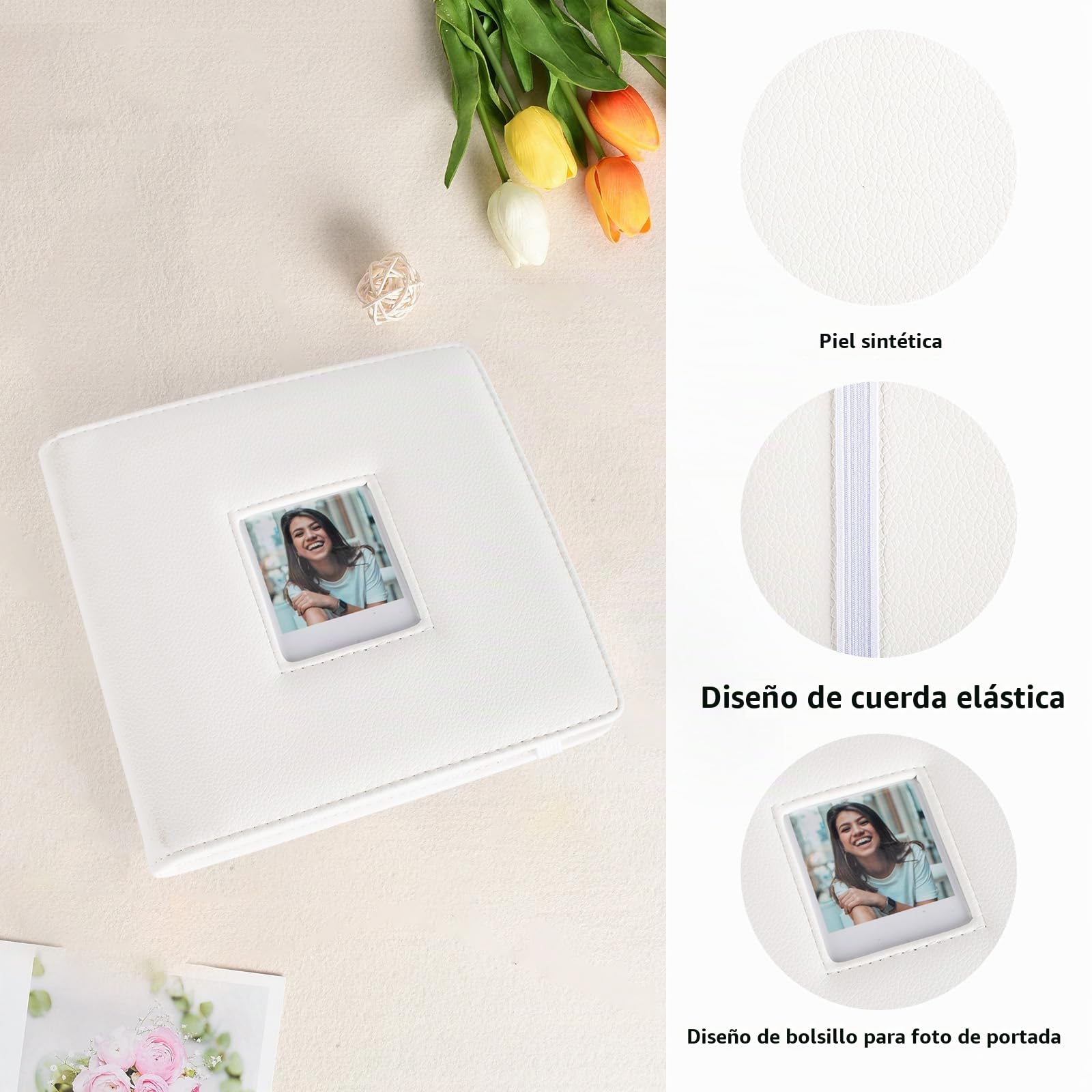 MUZIRI KINOKOO Álbum de fotos de 288 bolsillos para cámara instantánea Polaroid GO, álbum de gran capacidad de piel sintética para cámara Polaroid GO, álbum de fotos de recuerdo de 2.62 x 2.12