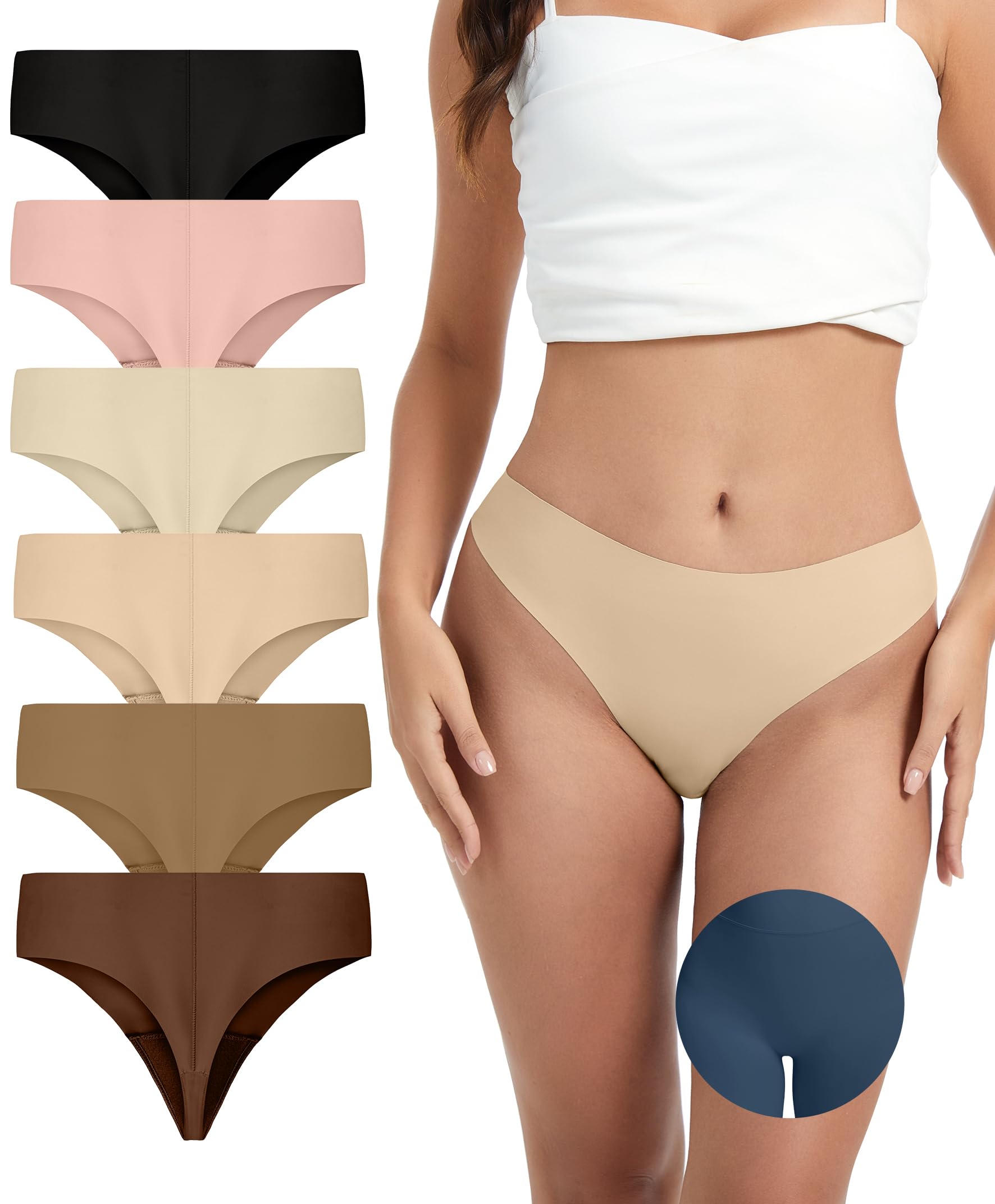 String anti-cernes bout camel OVRUNS lot de 6 culottes sport sans couture