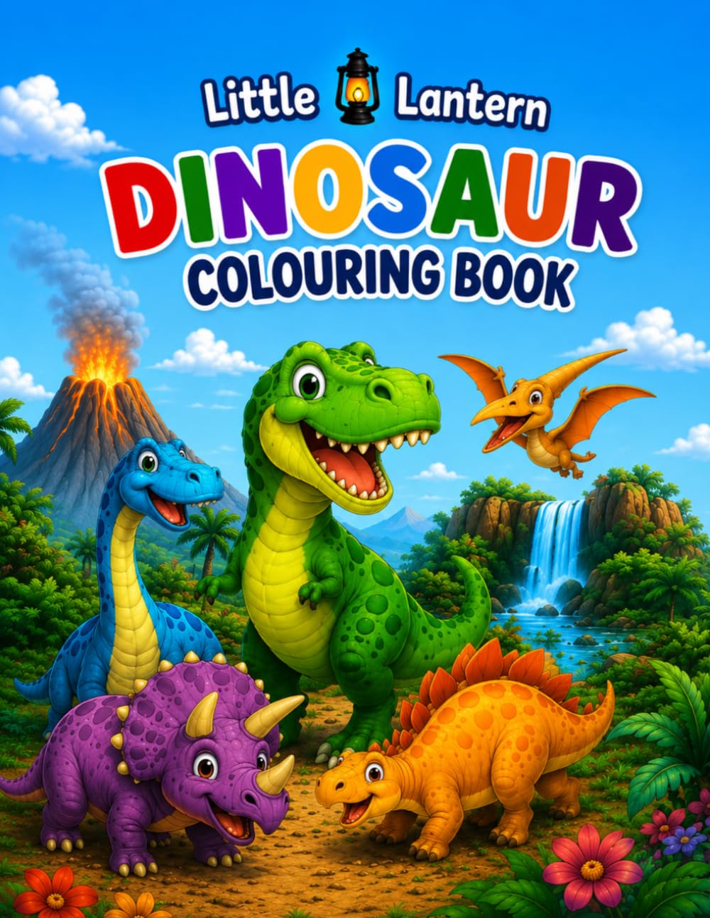 Little Lantern Dinosaur Colouring Book: Fun and Easy Dinosaur Pages for Ages 4-8
