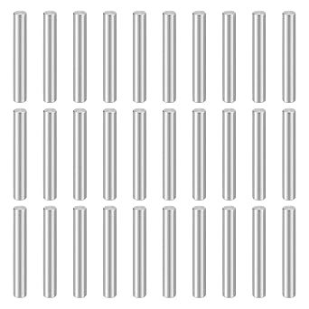 sourcing map Dowel Pins M4 x 30mm 304 Stainless Steel Silver 55pcs