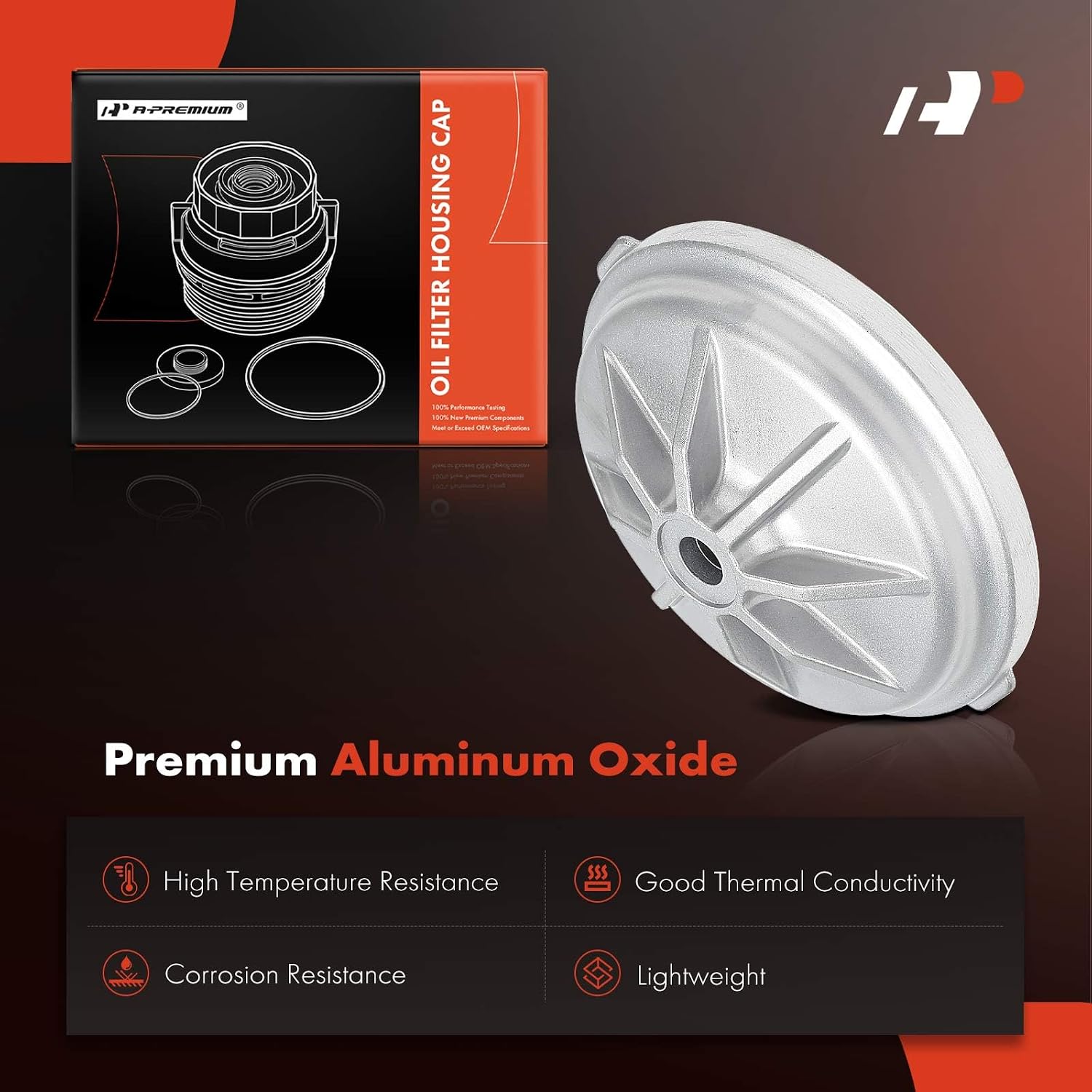 A-Premium Aluminum Oil Filter Housing Cap Assembly Compatible with BMW | for BMW 318i 318is 1991-1995, 318ti 1995, 320i 325i 325is 1992-1995, 525i 1991-1995, 525iT, 535i, 735i, 735iL, Z4, M3, Z3
