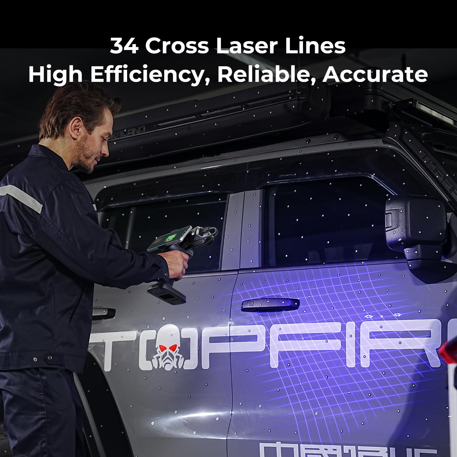 Creality 3D-Scanner Raptor X für den 3D-Druck, 60 fps, 34 Cross Blue Laser & NIR WiFi 6, Handheld-Scanner für Verbraucher, 0,02 mm Genauigkeit, 24-Bit-Schnellscannen in Vollfarbe für Windows und macOS