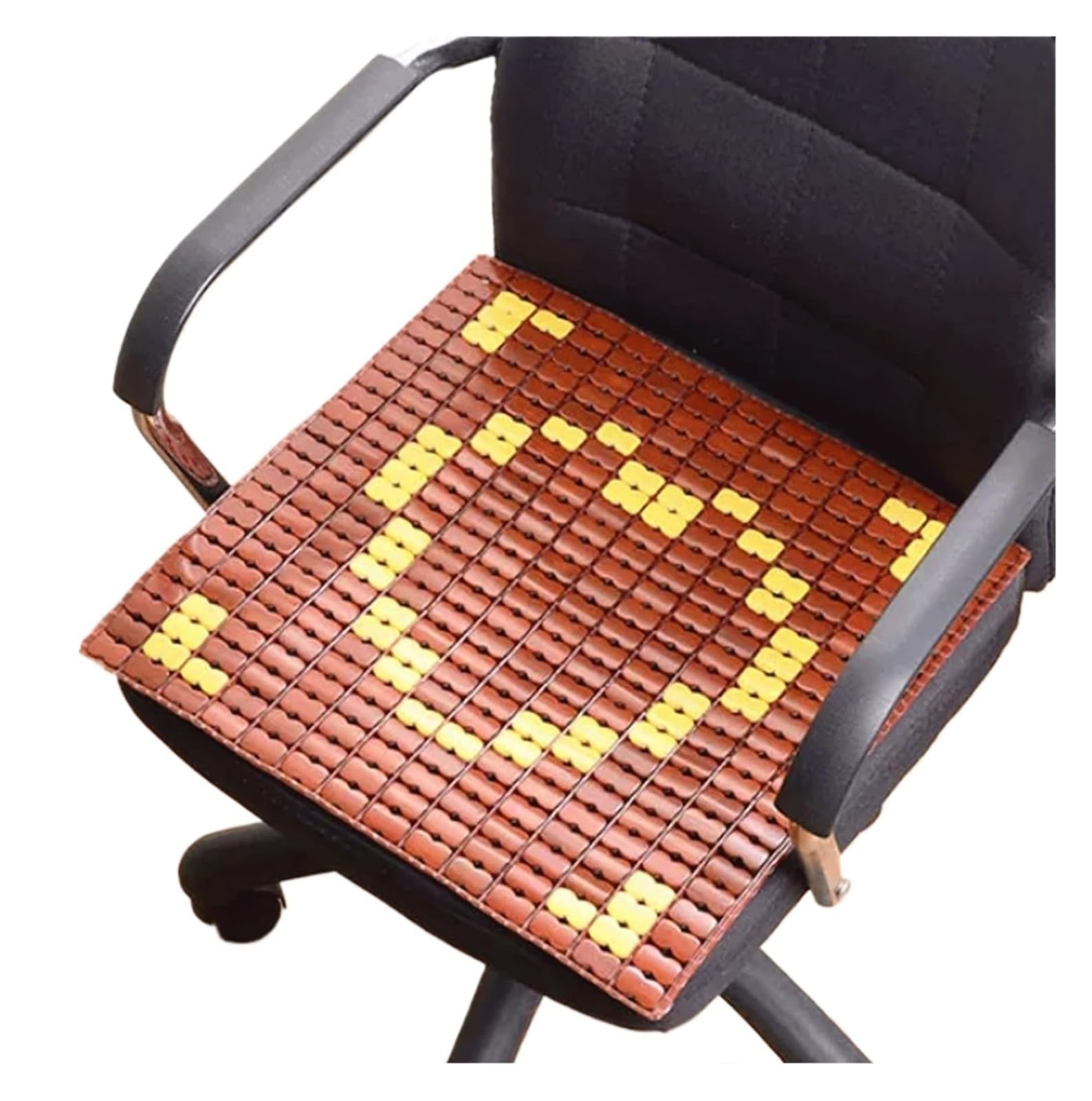 QCKNKMGG Cooling Bamboo Cushion Mat, Car Seat Cooling Pad Multicolor Multiple Sizes(Smiley Brown,55 * 55cm)