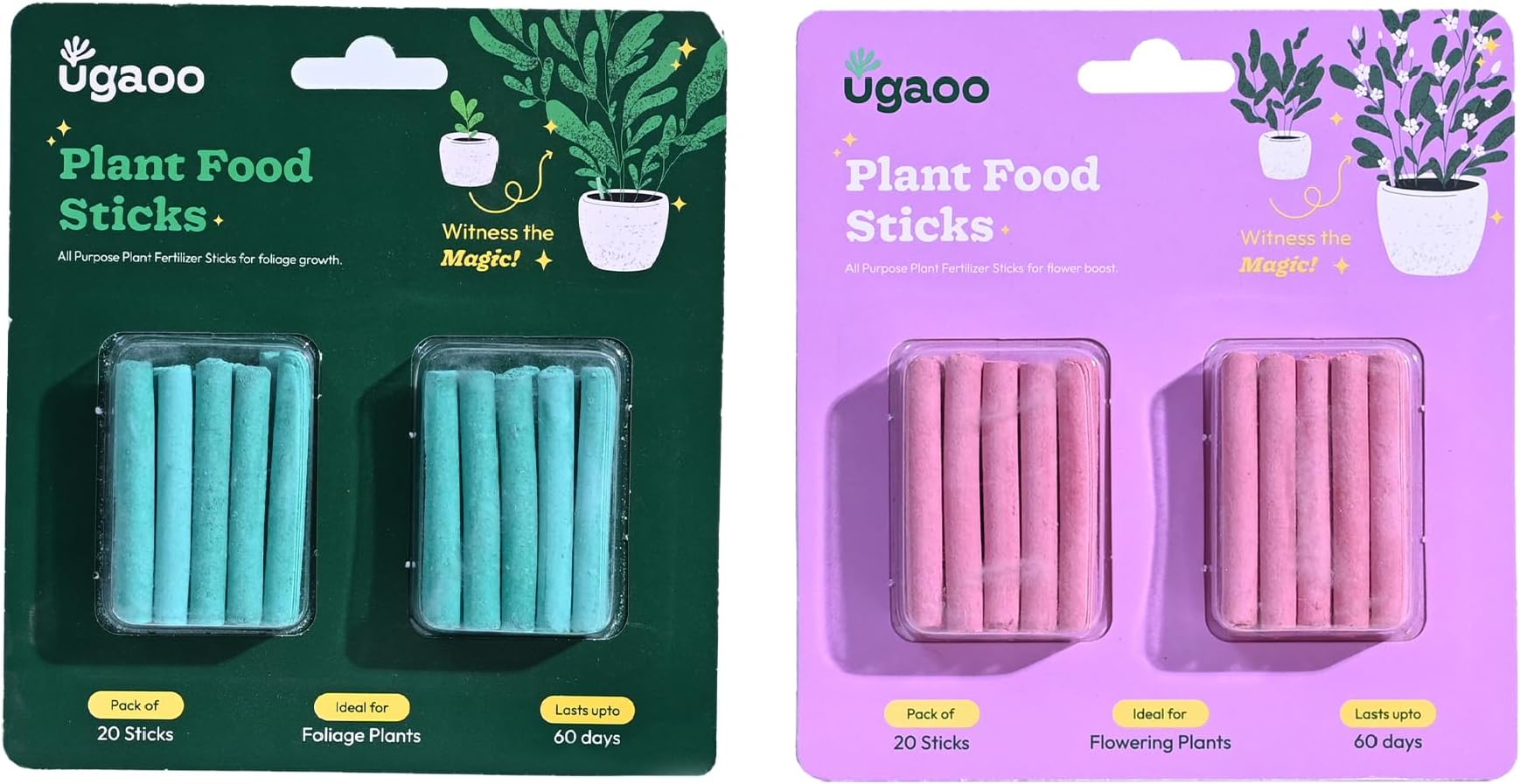- Plant Food Fertilizer + Bloom Sticks Combo For All Home Garden Indoor & Outdoor Plants - Pack of 40(20 Fertilizer+20 Bloom Sticks)
