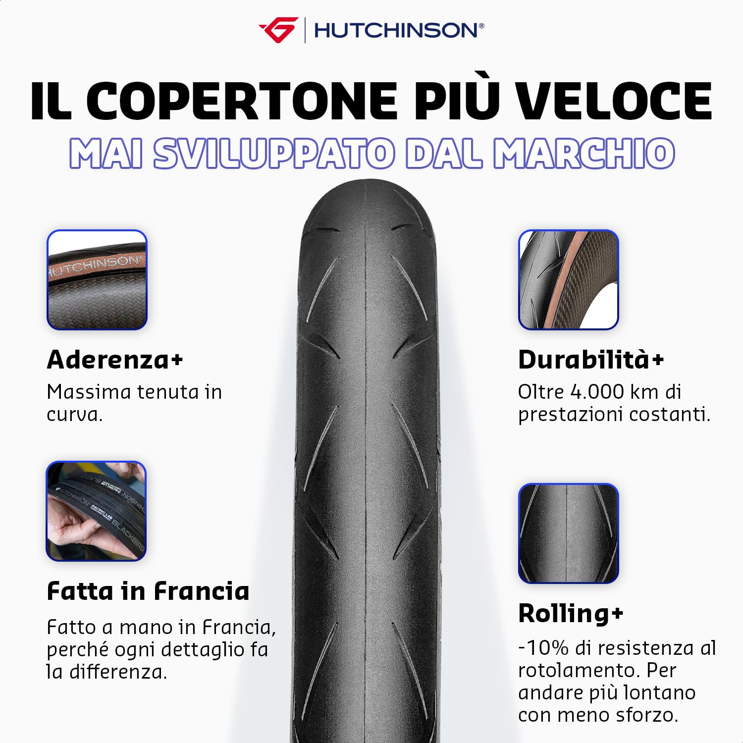 HUTCHINSON Pneumatico per bicicletta da strada BLACKBIRD