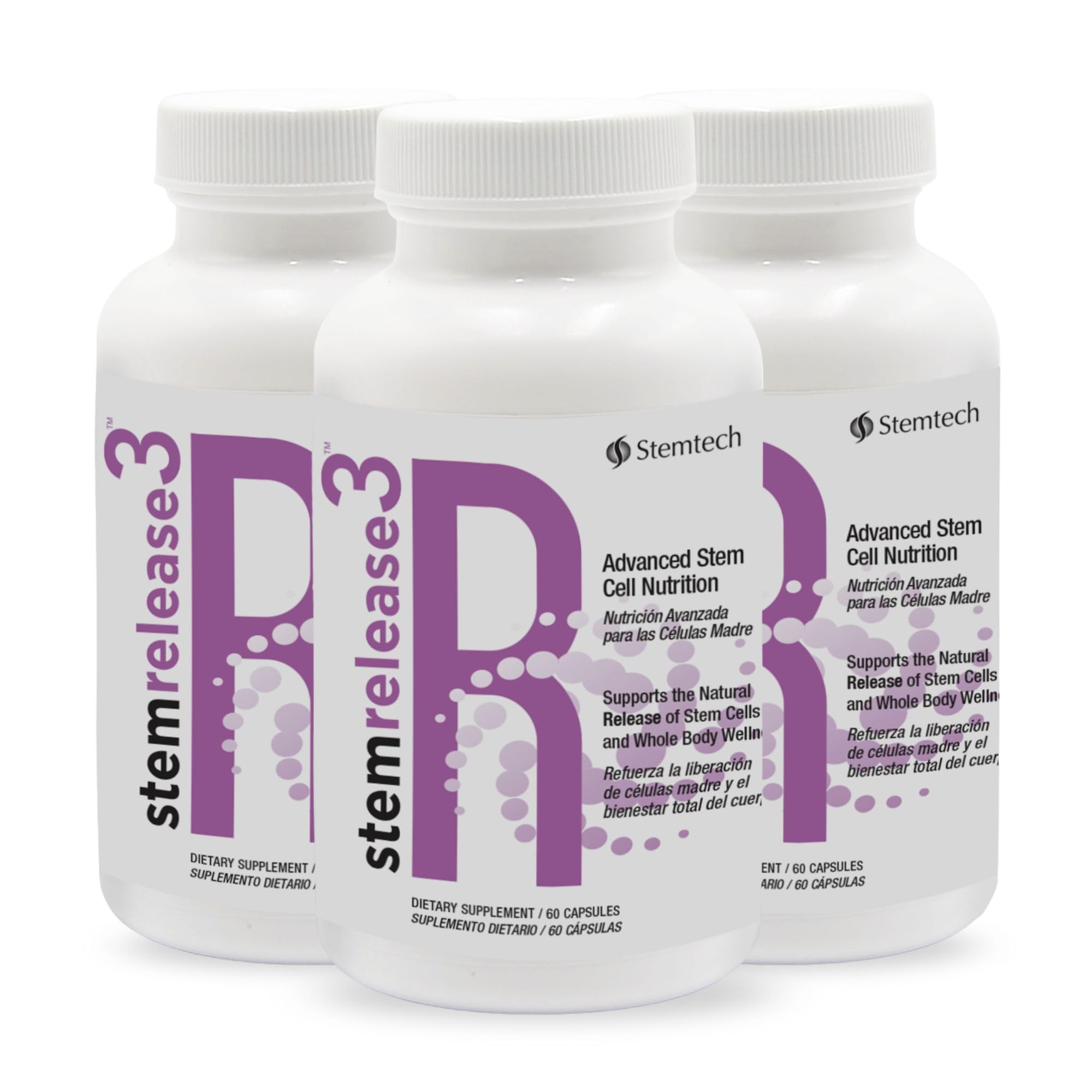 Triple The Vitality: stemrelease3™ 3-Pack - Cutting-Edge Stem Cell Supplements Nutrition for Enhanced Telomere Health and Youthful Renewal – Unleash Your Body's Potential