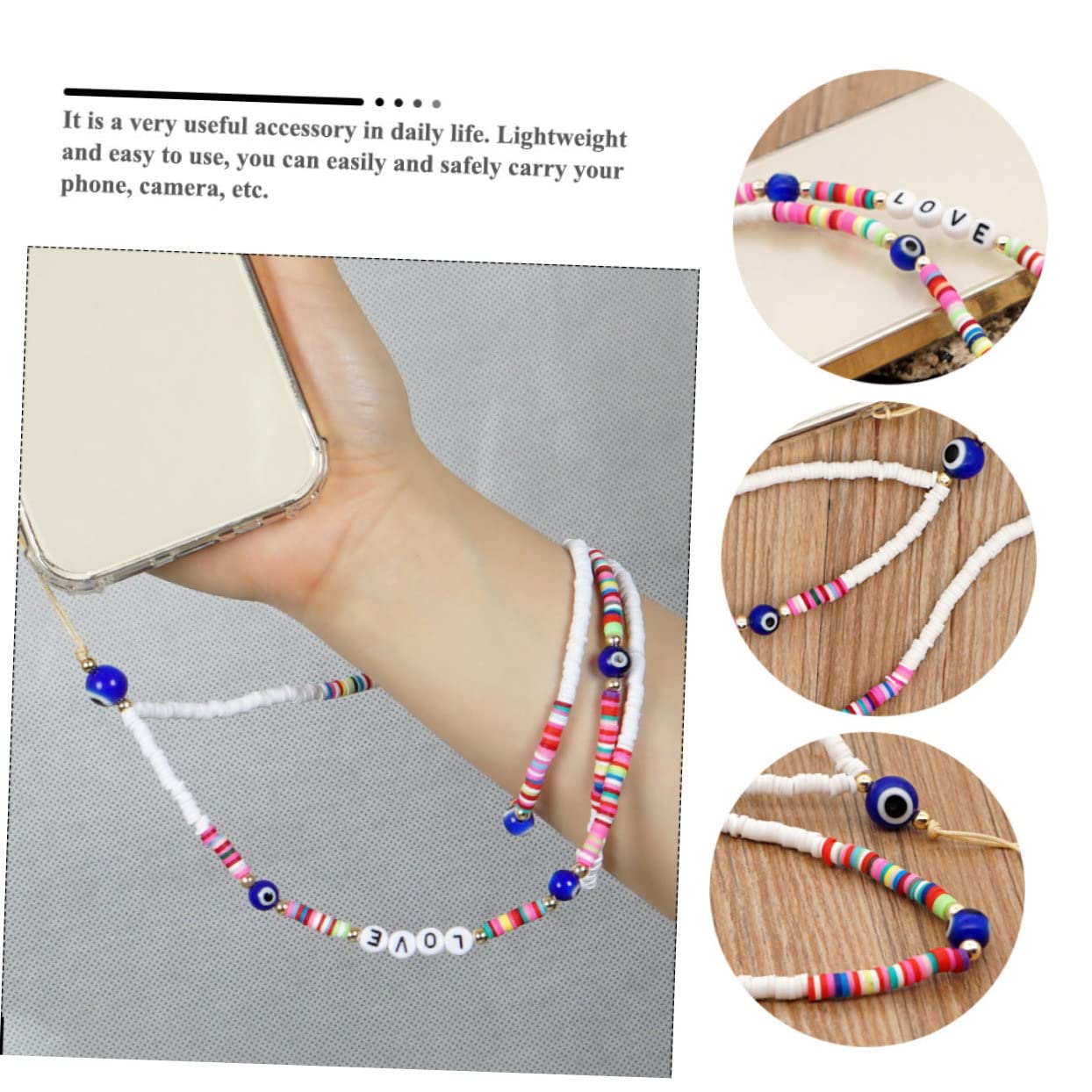 Hemobllo 4piezas Lanyard De Cuentas Para Teléfono Móvil Cadena Abalorios Para y Dispositivos Electrónicos