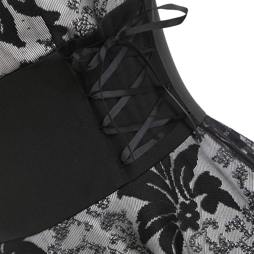Abito da Donna Vintage di Alta qualità con Fasciatura a Fascia con Lacci Abito da Sera Alto Basso