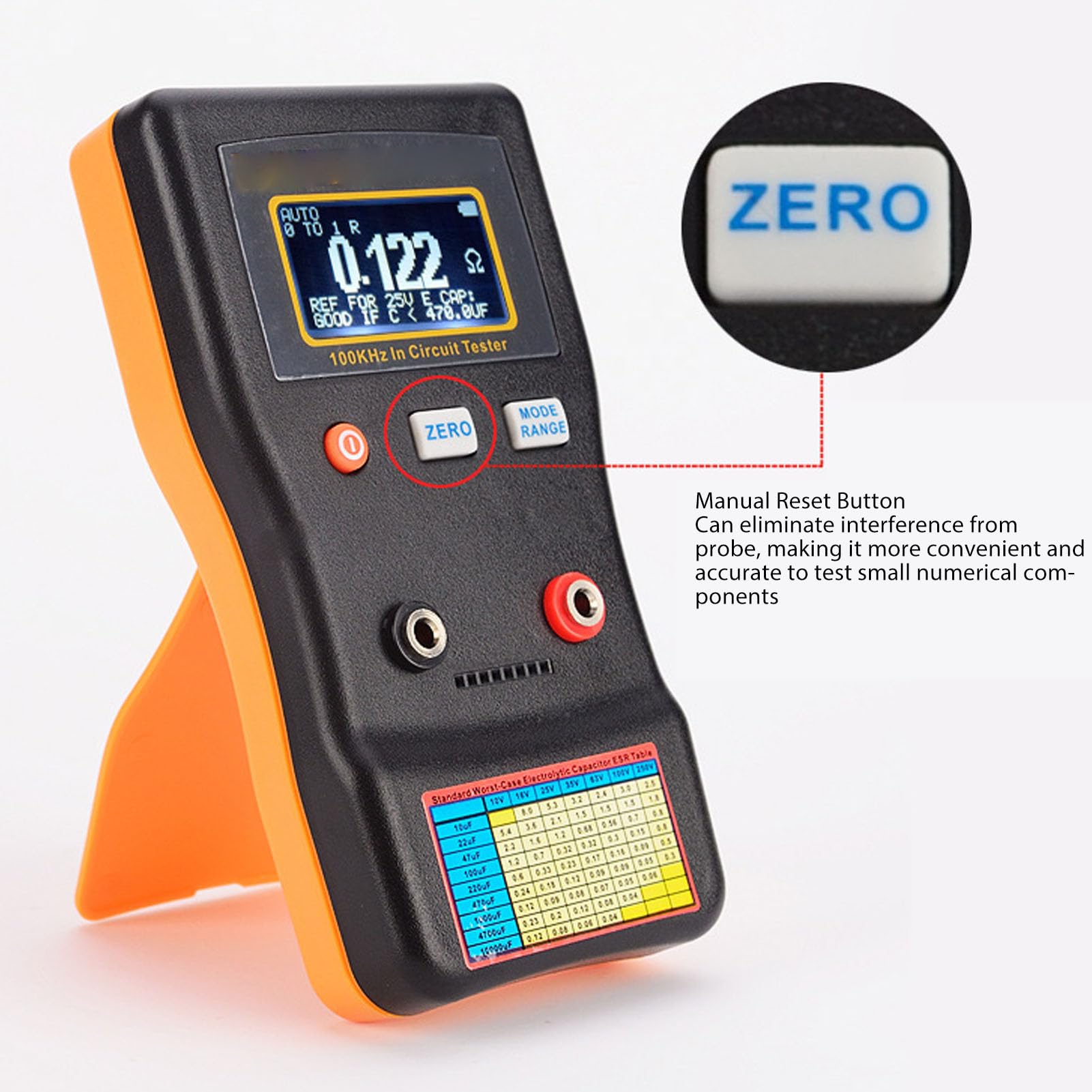 Generic Cyfrowy Miernik Pojemności Szybki Pomiar Tester Wyświetlacza LCD Elementów Obwodów, Rezystancja Wewnętrzna 0-100R, Zasilany Bateriami AA