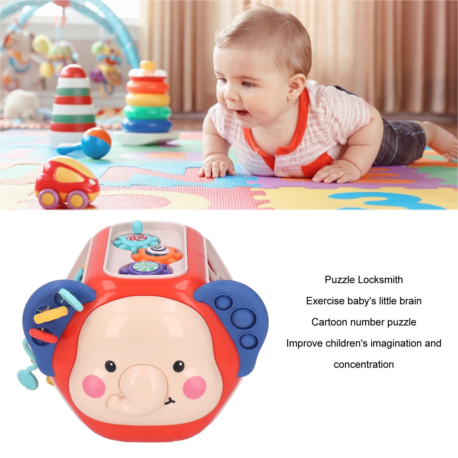 Activity Play Cube, Activity Cube para niños pequeños, 20 en 1 Música Ligera Efecto Multipropósito Toy de educación temprana para niños pequeños, Juguetes sensoriales para
