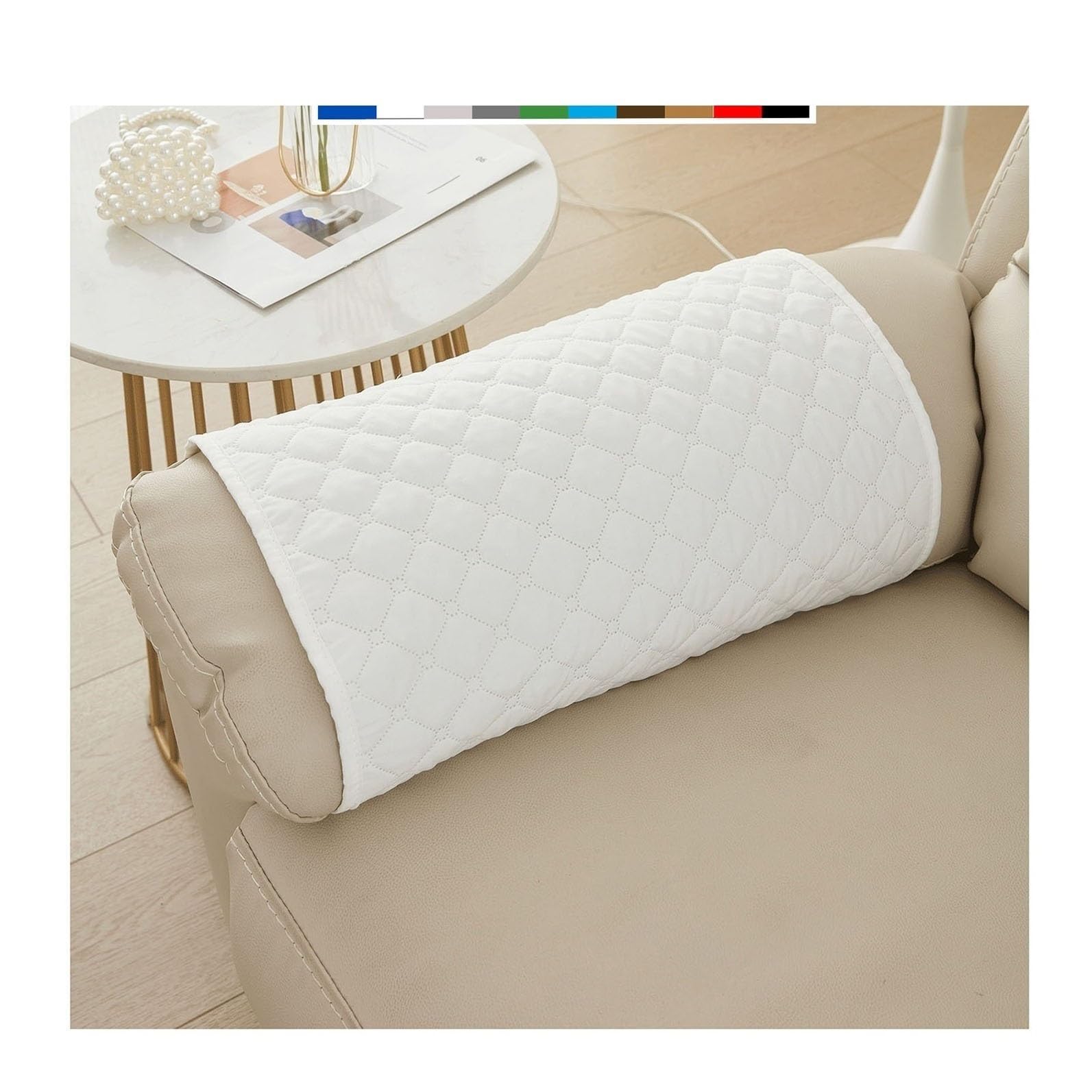 Iliemao Blanc Sofa Armrest Cover Headrest Cover Recliner Chair Arm Cover Sofa Headrest Slipcovers Nonslip Waterproof Armchair Cover For Recliner Leather Sofa Couch Protector Modern ( Color : Size : No Pocke
