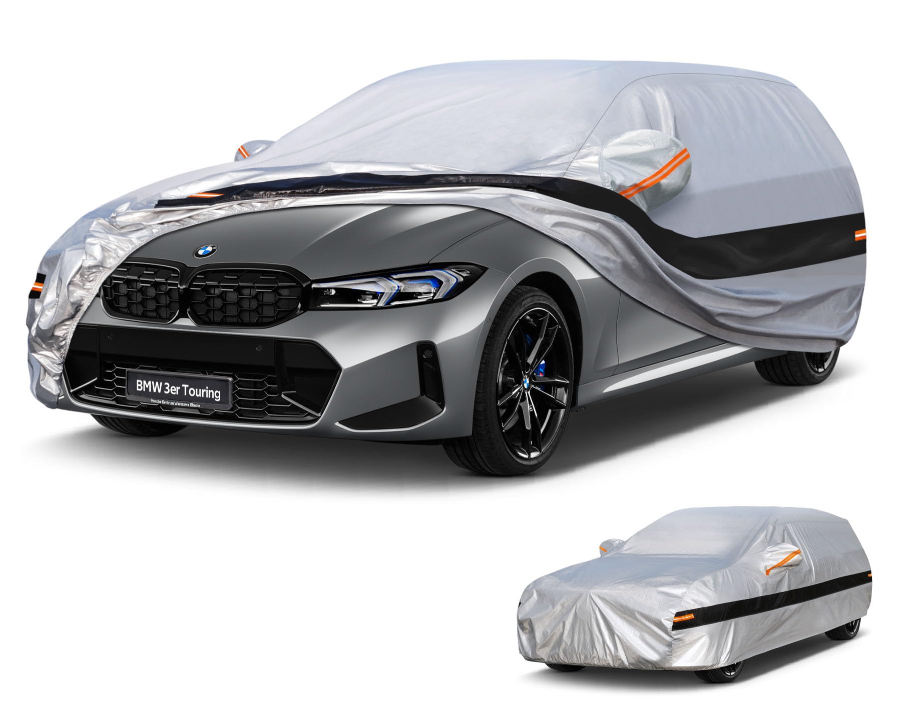 Holthly 10 strati Telo Copriauto per BMW Serie 3 Touring/wagon 318/320/330/G21/F31/E91(2005-2025),100% copertura auto impermeabile,Telo Copri Auto per Esterno.