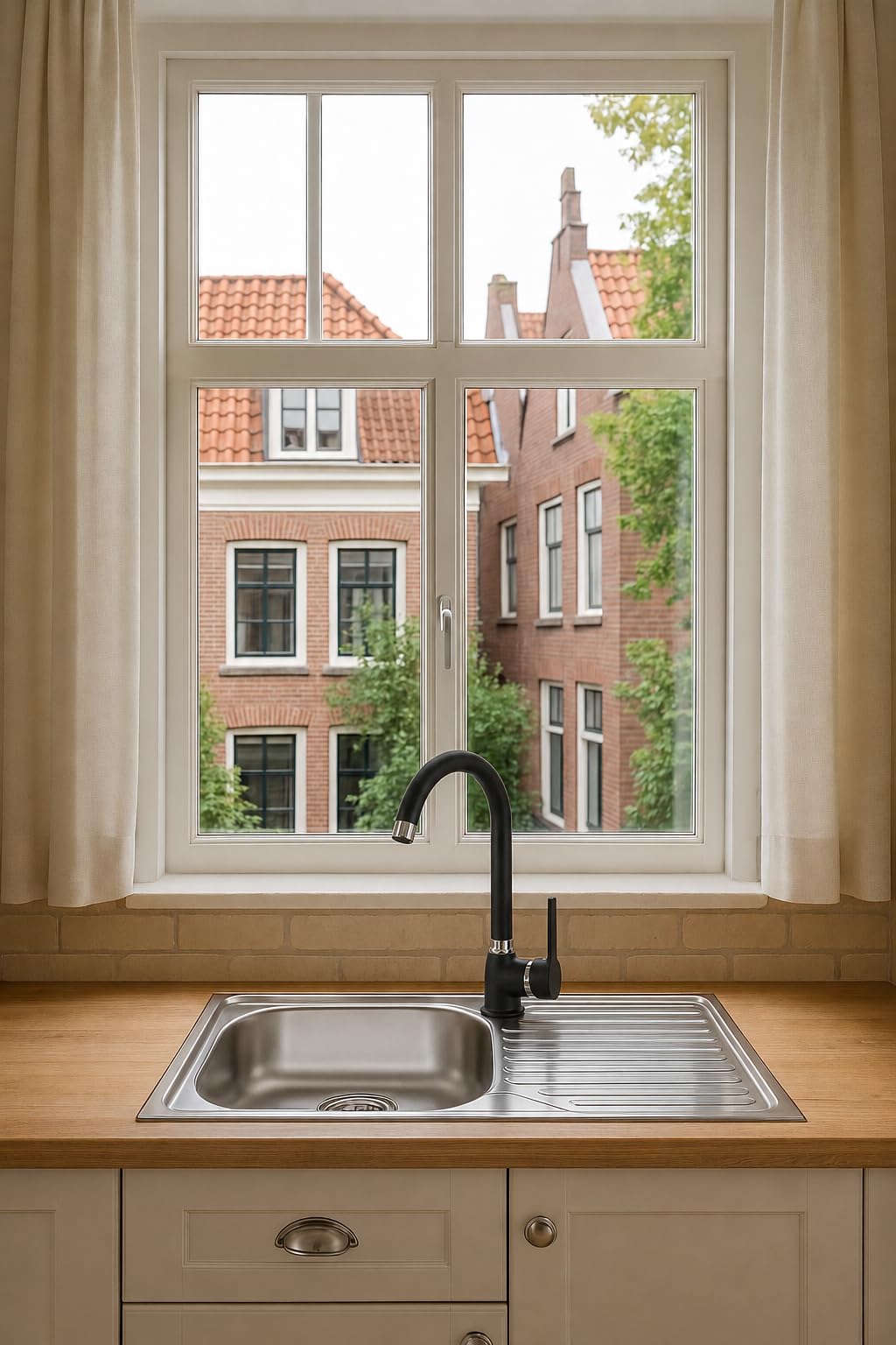 Evier Inox 1 Bac en acier inoxydable 86 x 43,5 cm – Évier encastrable – Avec siphon, trou de robinet et égouttoir