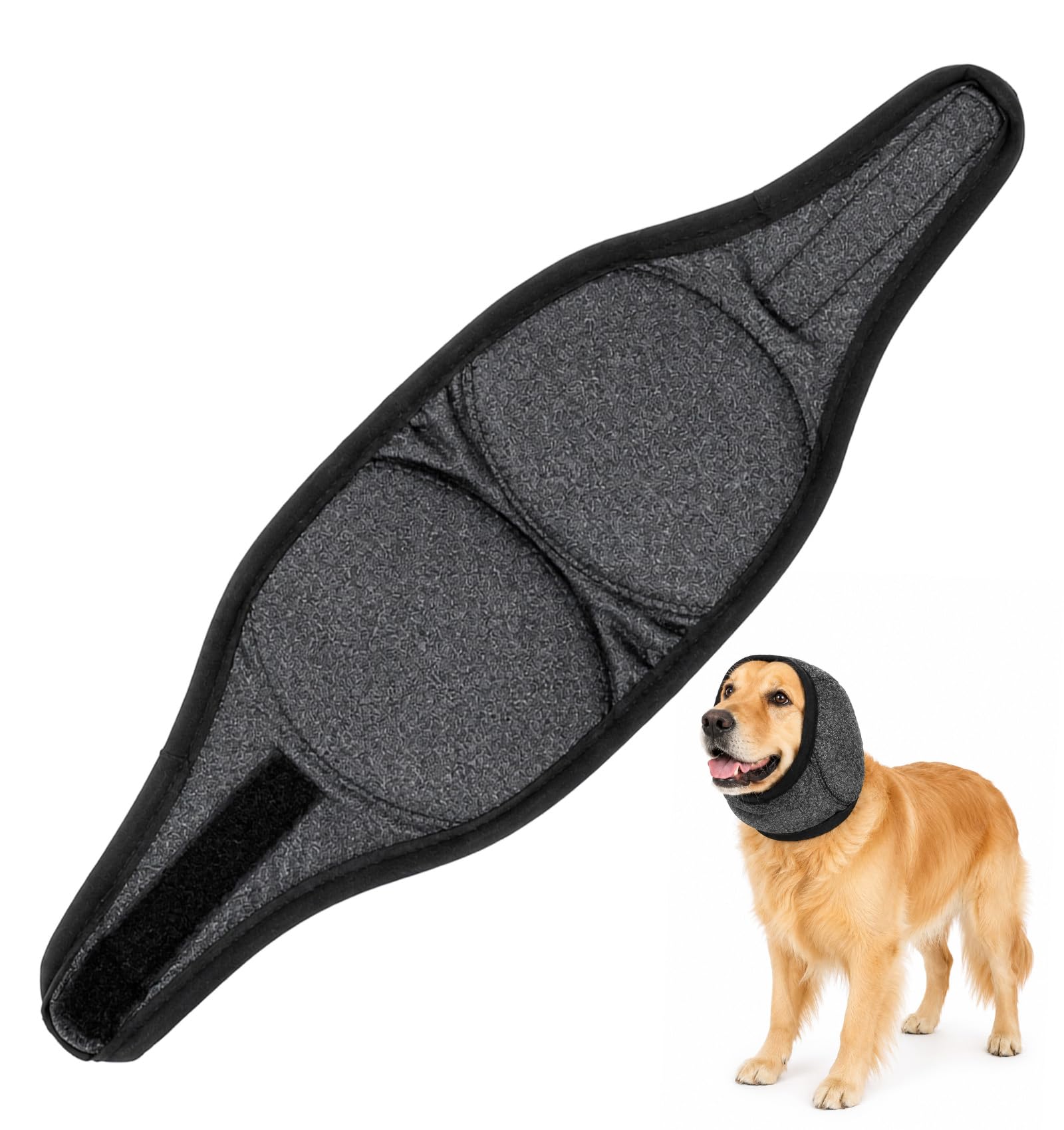 Dog Ear Protectors, Waterproof Dog Ear Defenders (Gray, L Size)