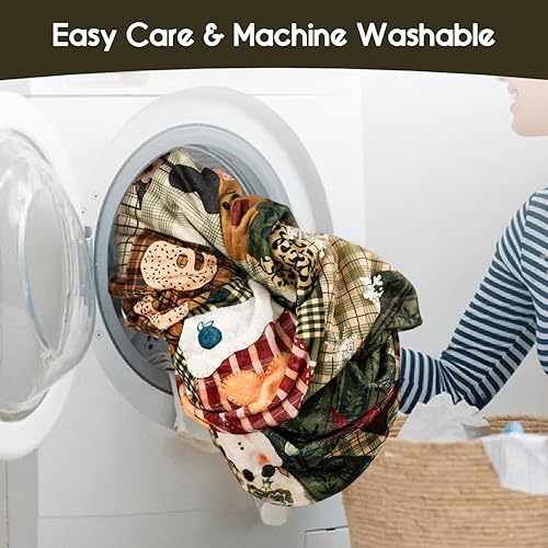 Miniatura 6 de Manta de Navidad para sofá de 60 x 50 pulgadas, a cuadros, para festivales de vacaciones de invierno, lindas mantas de Navidad, muñeco de nieve