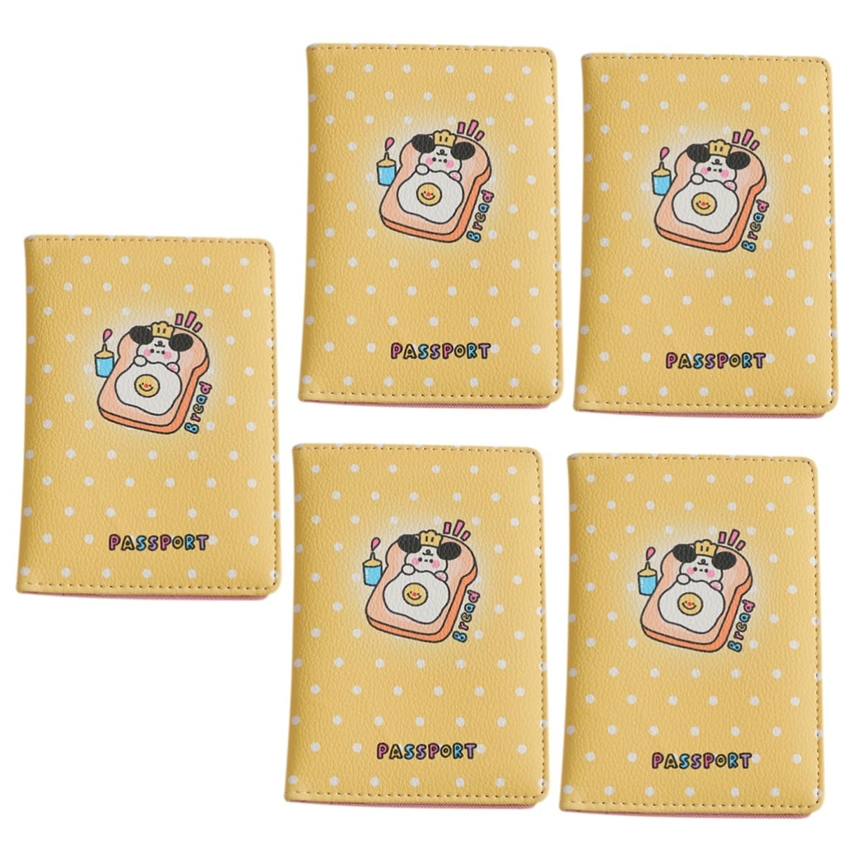 MAGICLULU 5piezas Portafolios De Pasaporte Cartoon Múltiples Compartimentos Protector De Tarjetas y Documentos para Viajes Diseño Simple y Ligero para Estudiantes y Viajeros