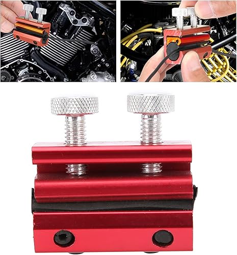 Miniatura 4 de Herramienta lubricante de cable Herramienta de lubricación de cadena para motocicleta ATV Reemplazo de caucho de aluminio (rojo)