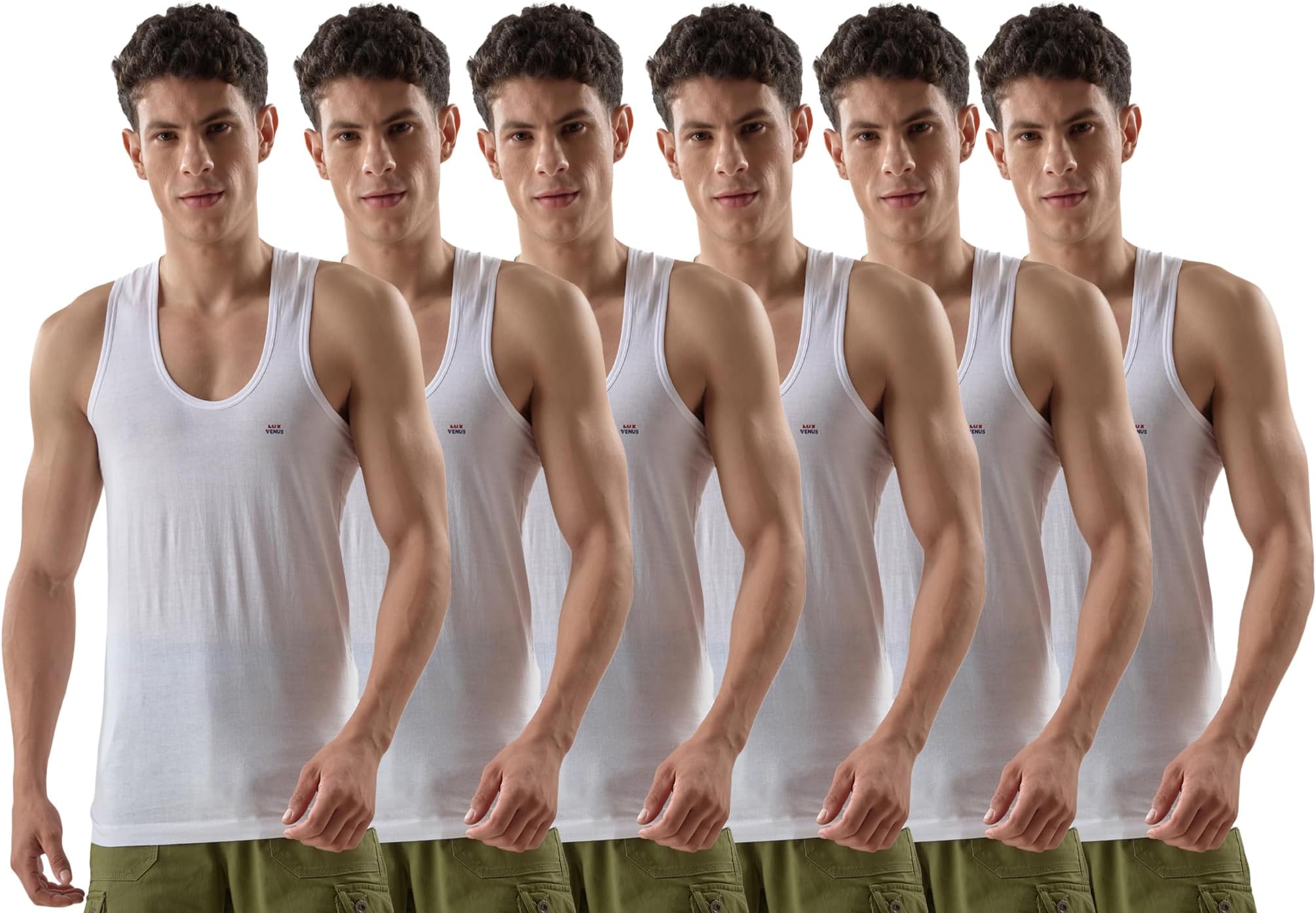 Vest for Men White | 100% Cotton | Pack of 6