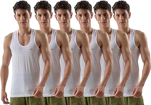 LUX VENUS Men’s Cotton Vest (Pack of 6)
