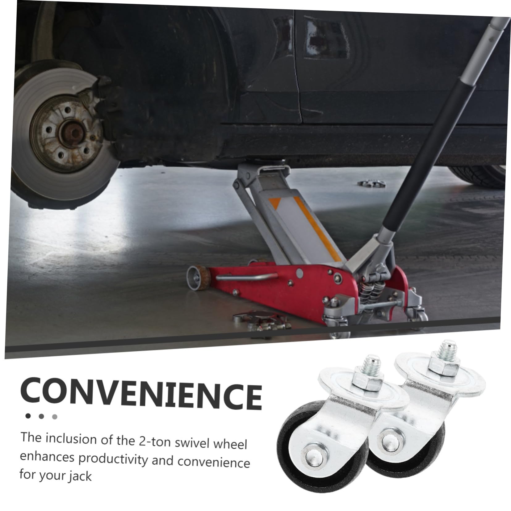 PAMINGONO 2pièces Roues Pivotantes Tonnes Pour Cric Hydraulique Horizontal Robuste Remplacement Pour Plancher Double Pompe Usage Garage Et Maintenance