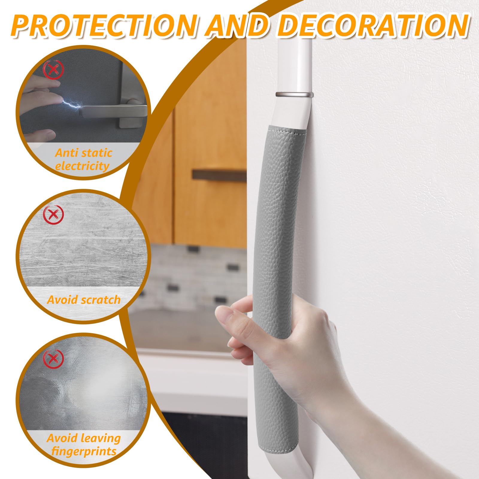 ZLHETWT 6Pcs Refrigerator Door Handle Protector Cover, Fridge Door Handle Cover Protector, Oven Microwave for Refrigerator Microwave Handle