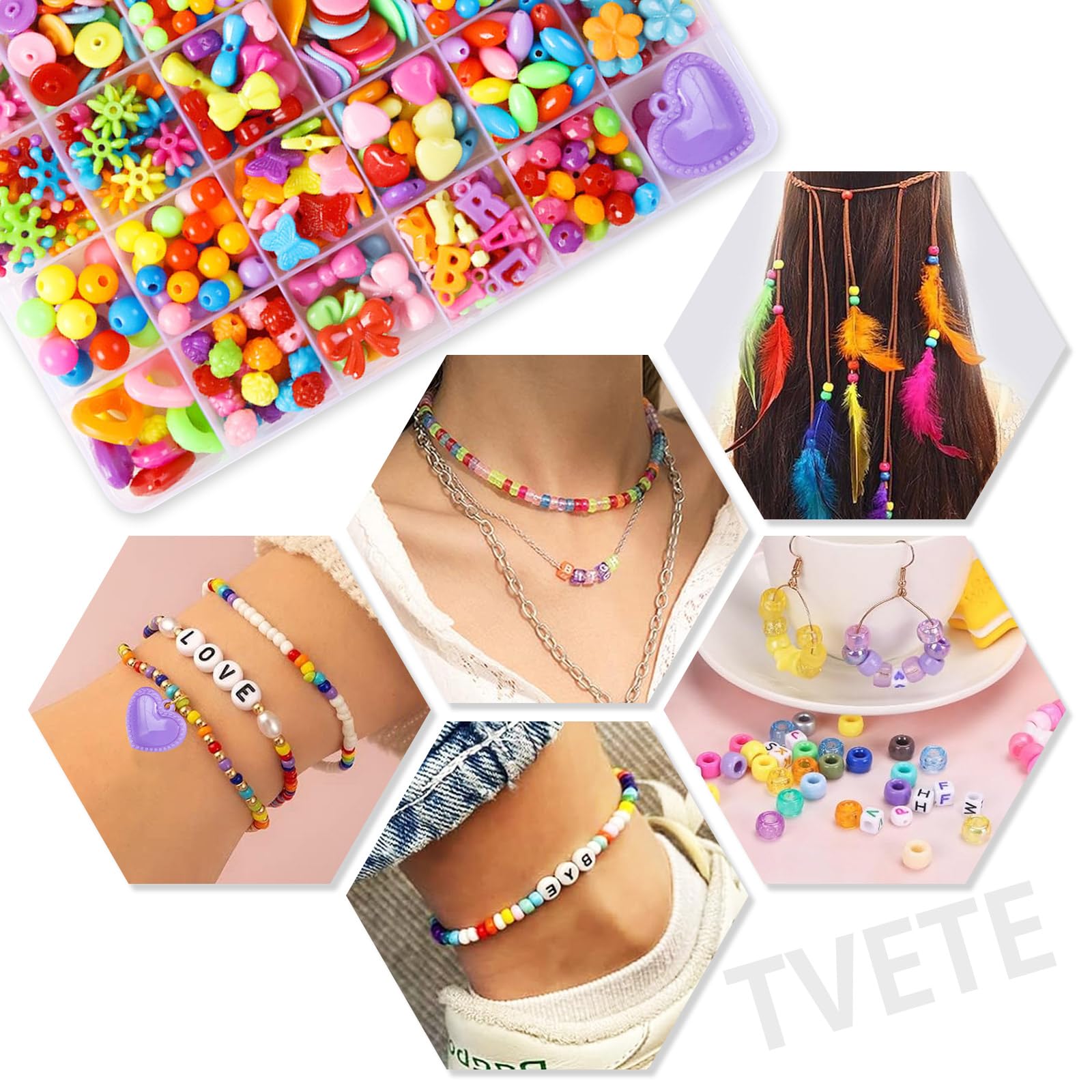 Amazon | TVETE ビーズセット ビーズ アクセサリー キット ビーズ