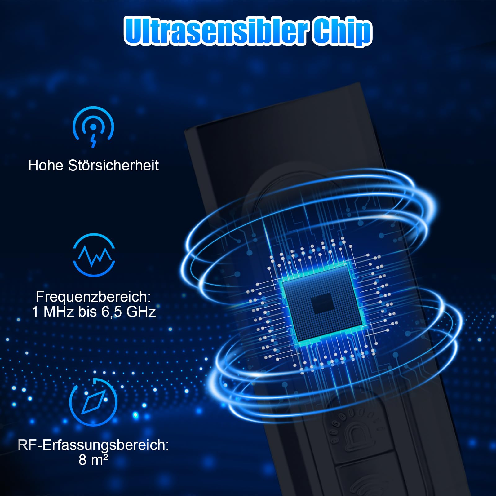 Détecteur de Caméra Cachée 4 en 1 – Détecteur de Micro Espion, GPS Tracker, Détecteur RF sans Fil, 5 Niveaux de Sensibilité, Alarme de Sécurité pour Maison, Bureau, Hôtel
