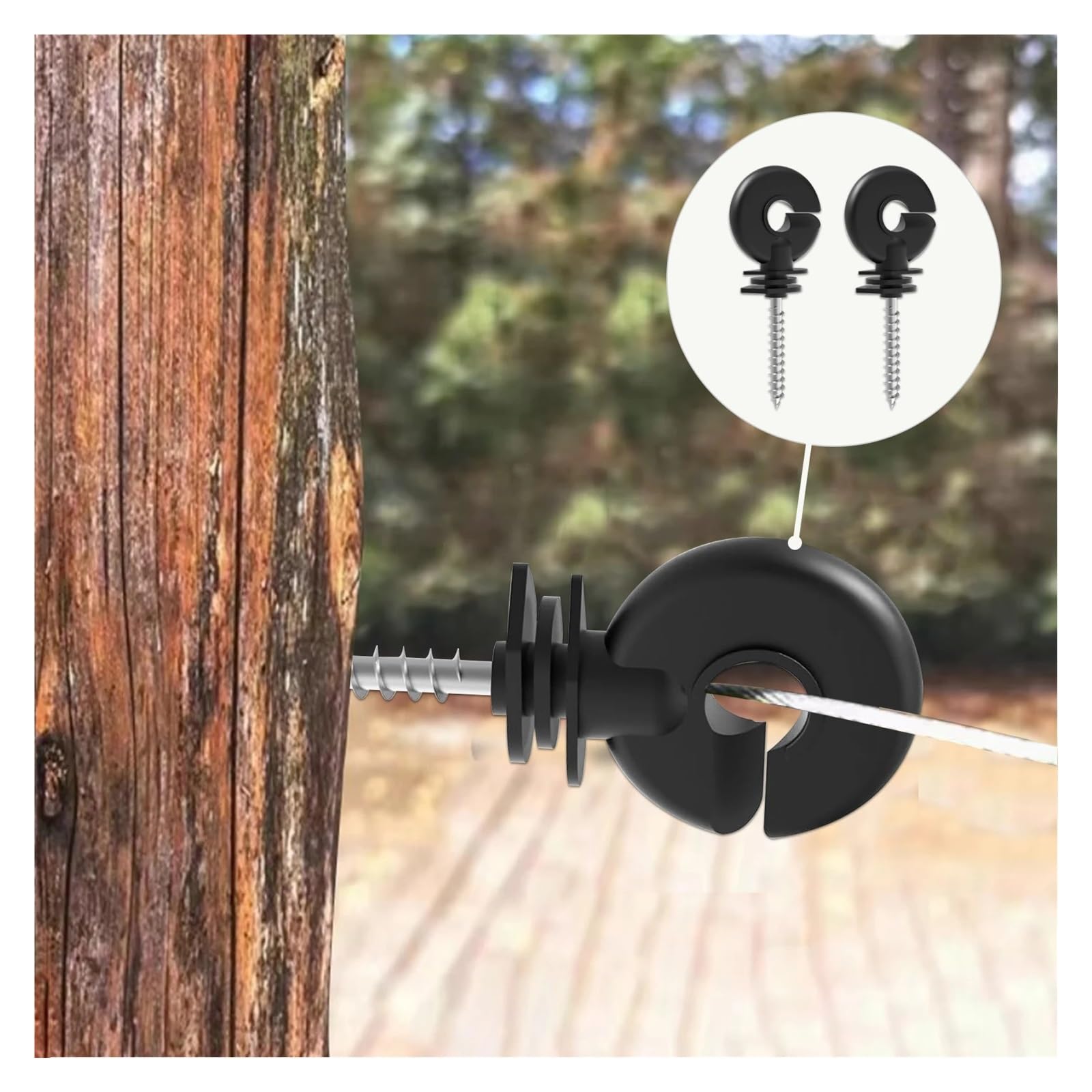 Aisladores De Cercas Eléctricas, 50 Uds., 1 Unidad, Herramienta Instalación, Poste Madera for Seguridad Animales Granja, Alambre Alto Voltaje Acc para Madera, Cuerda, Valla Eléctrica