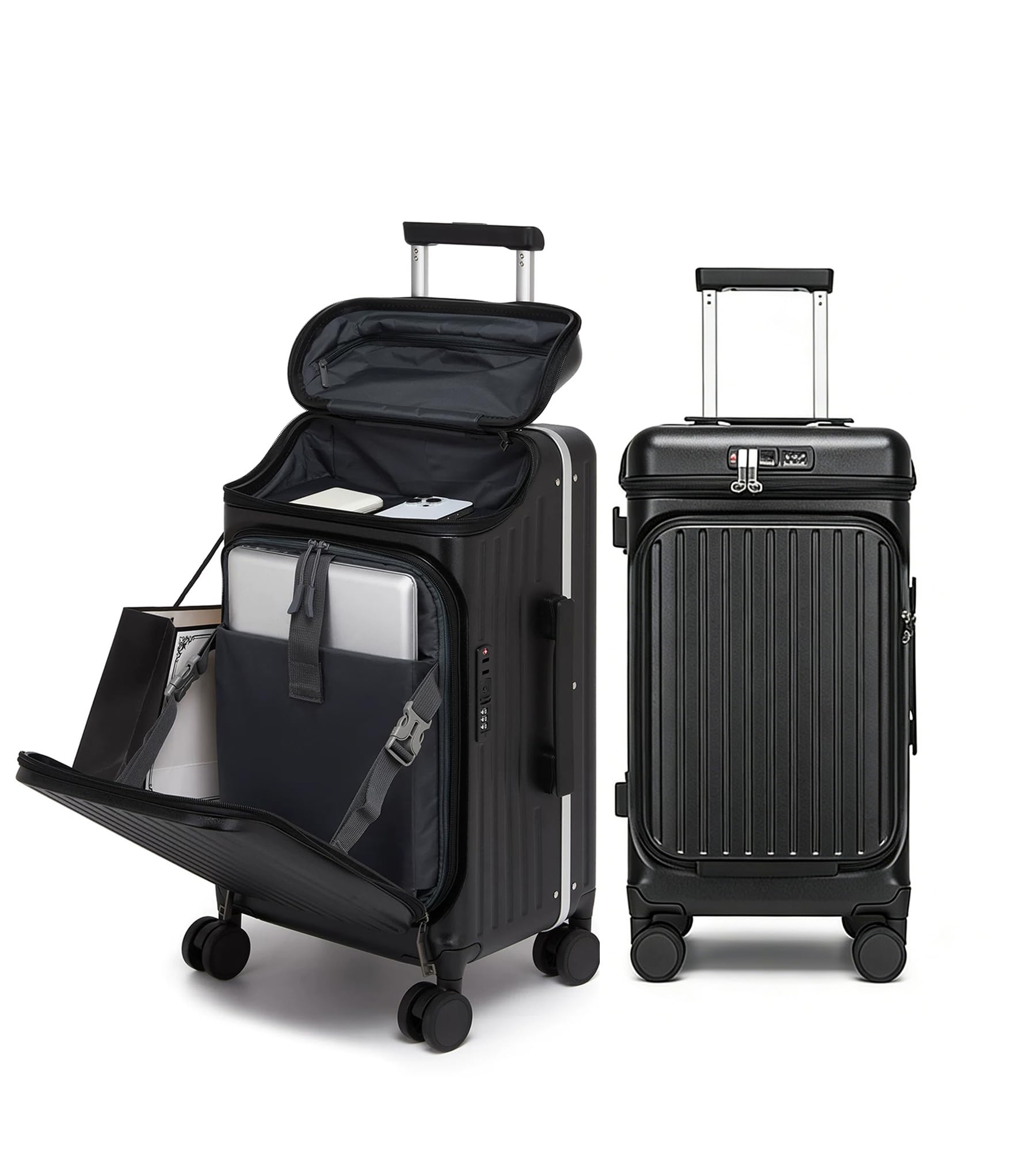 feilario Top Opening Business Carry On Luggage, Front Pocket, TSA Lock