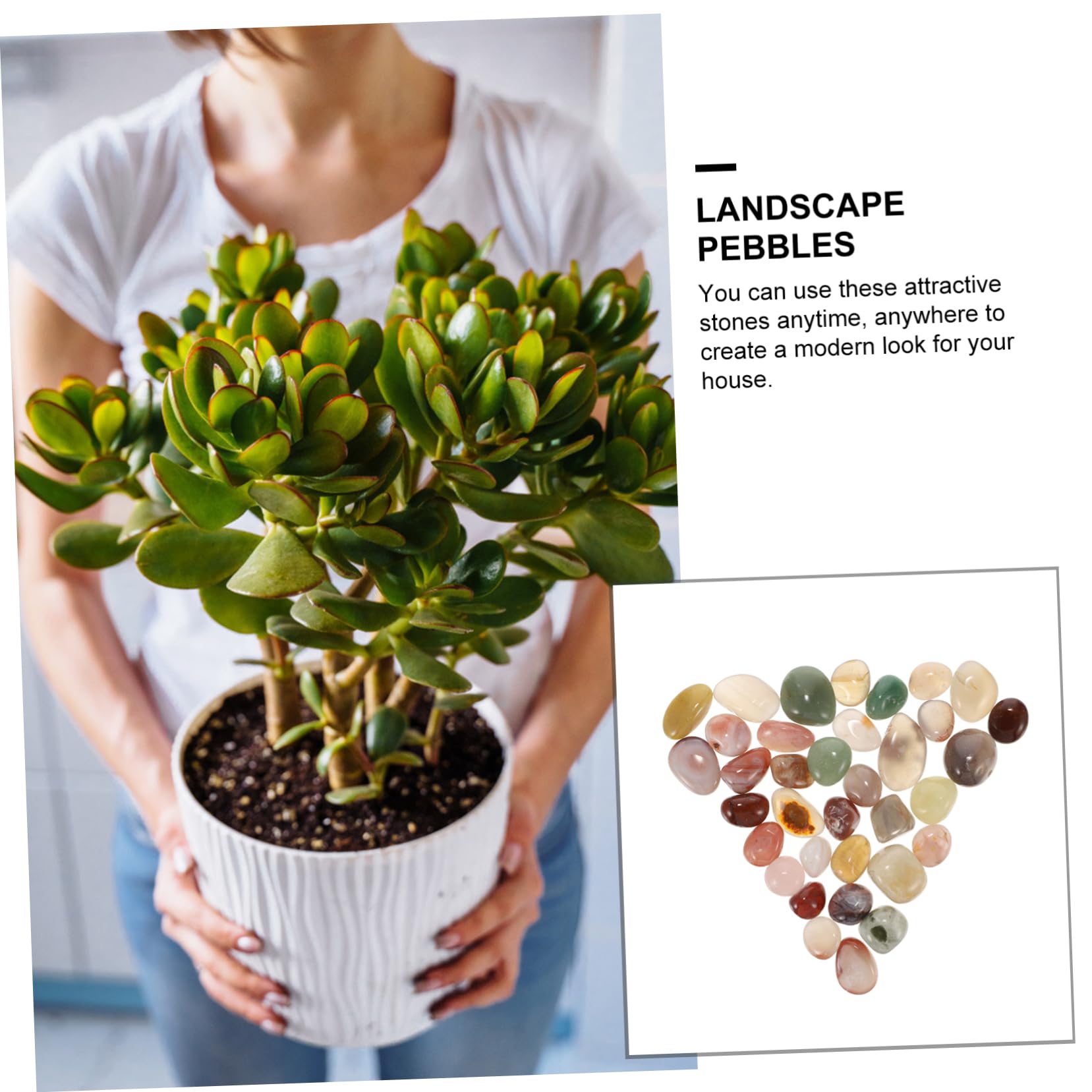 ORFOFE 500g Polierte Kieselsteine Natursteine Blumentopfsteine Vasensteine Landschaftssteine Vasenfüller Dekoration Für Aquarium Blumentopf Und Tischdekoration