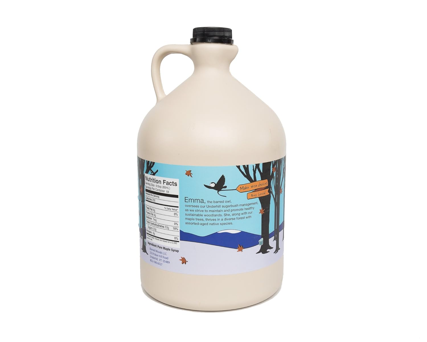 Organic 1 Gallon Dark Robust Vermont Maple Syrup - Grade A - From Barred Woods Maple