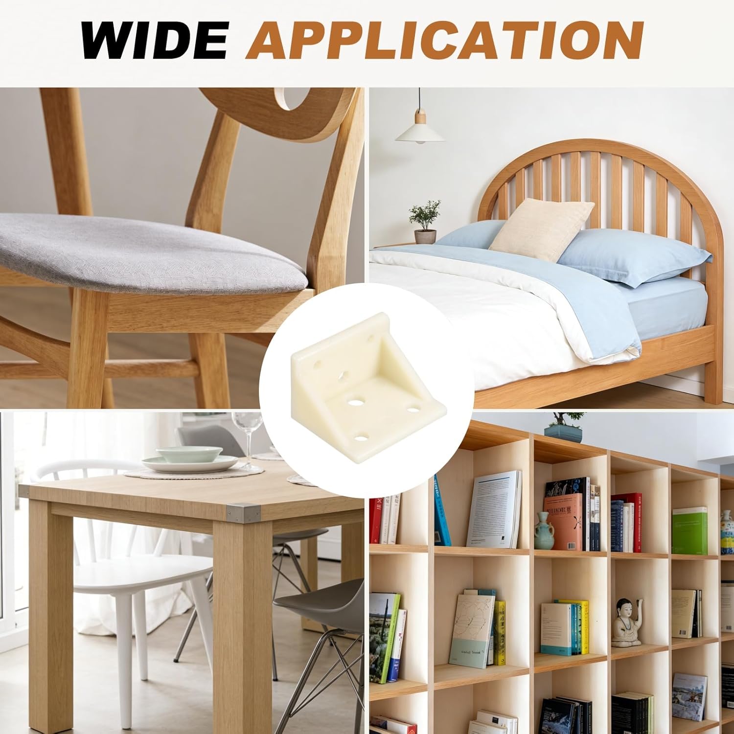 uxcell 16 Pcs Plastic Shelf Support Peg, Right Angle Bracket, 2.13"x 1.69"x 1.3" L Shape Shelf Bracket for Wooden Frame Shelves Furniture