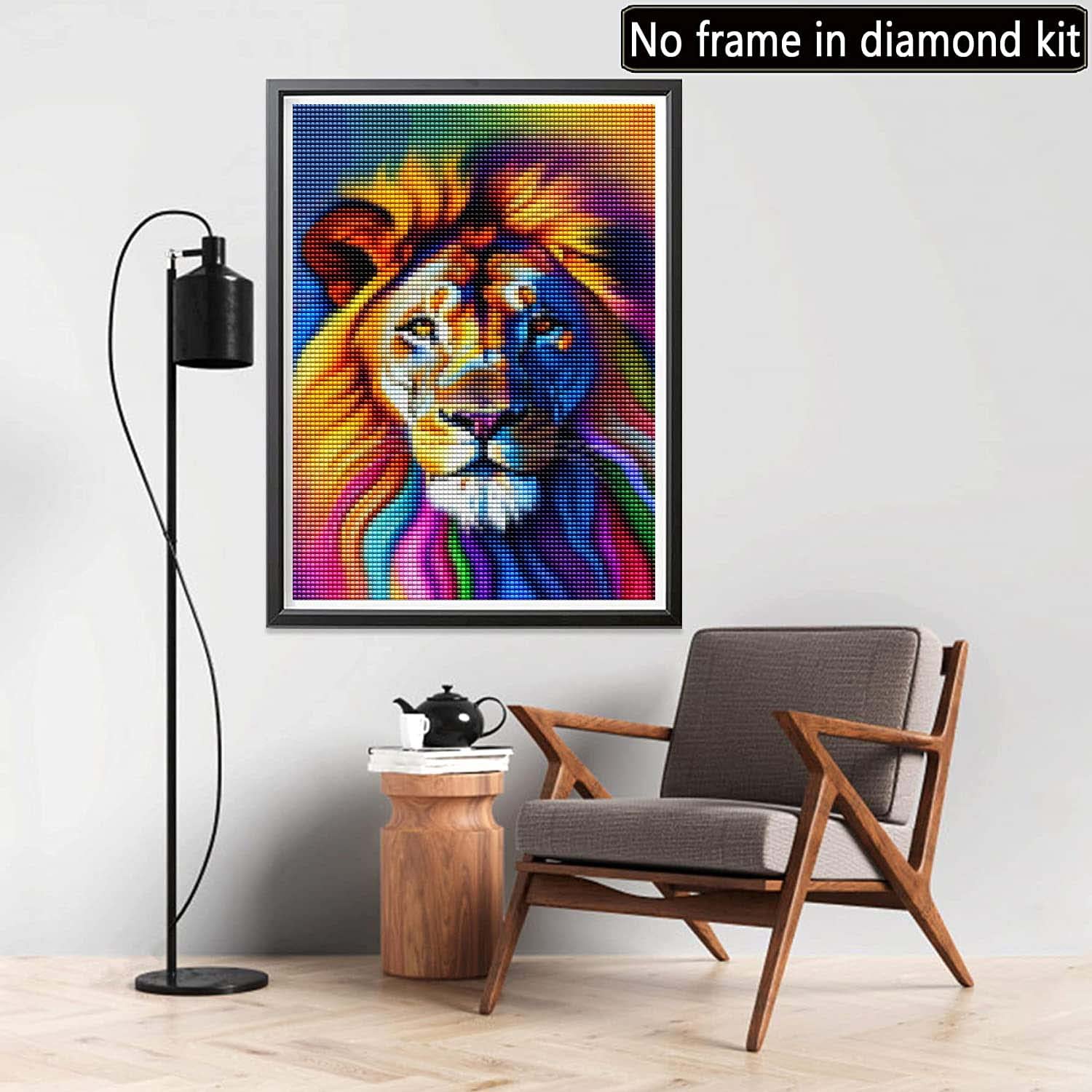 Kit Diamond Painting MAXBYE 5D Leone – 30x40 Cm, Tela Animali, Diamanti Rotondi, Set Completo Per Adulti E Principianti, Decorazione Casa Fai Da Te