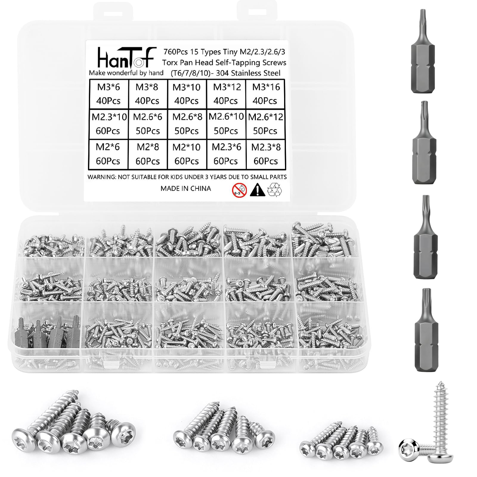 Stainless Steel Screws - 700 Pcs Assortment Kit -16